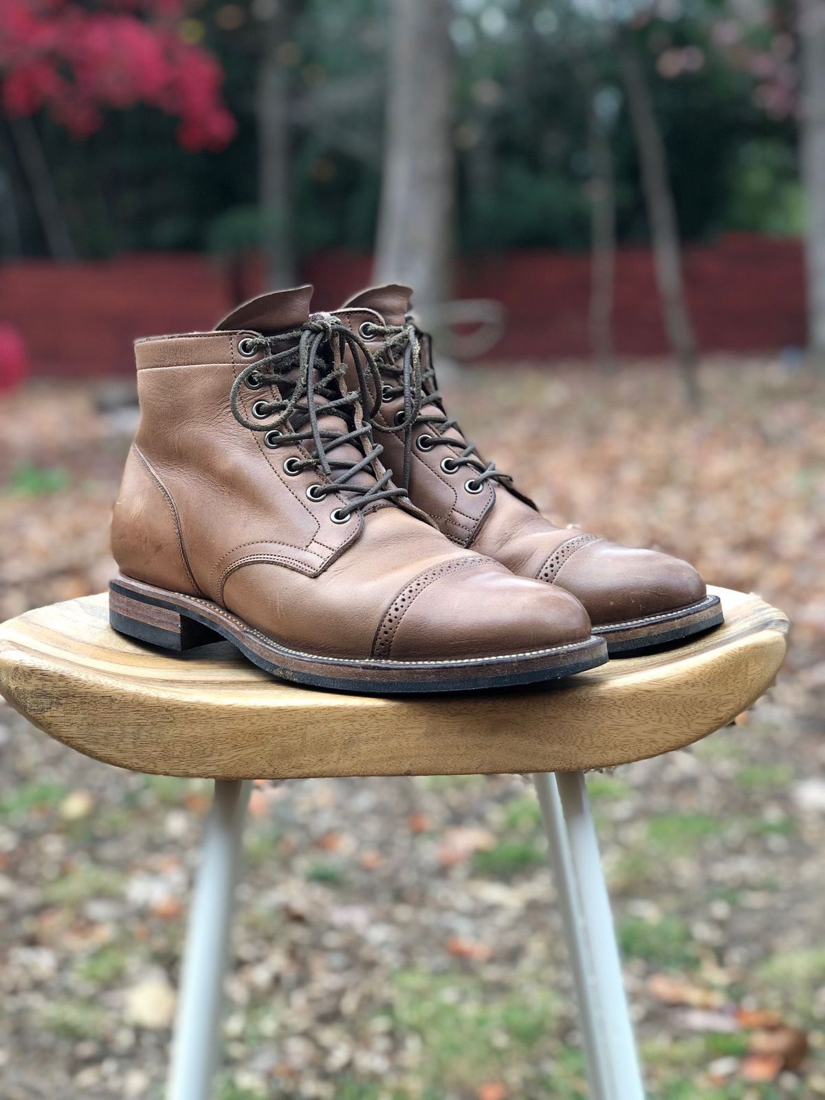 Photo by patinathunderdome on December 1, 2021 of the Viberg Service Boot in Horween Natural Chromexcel.