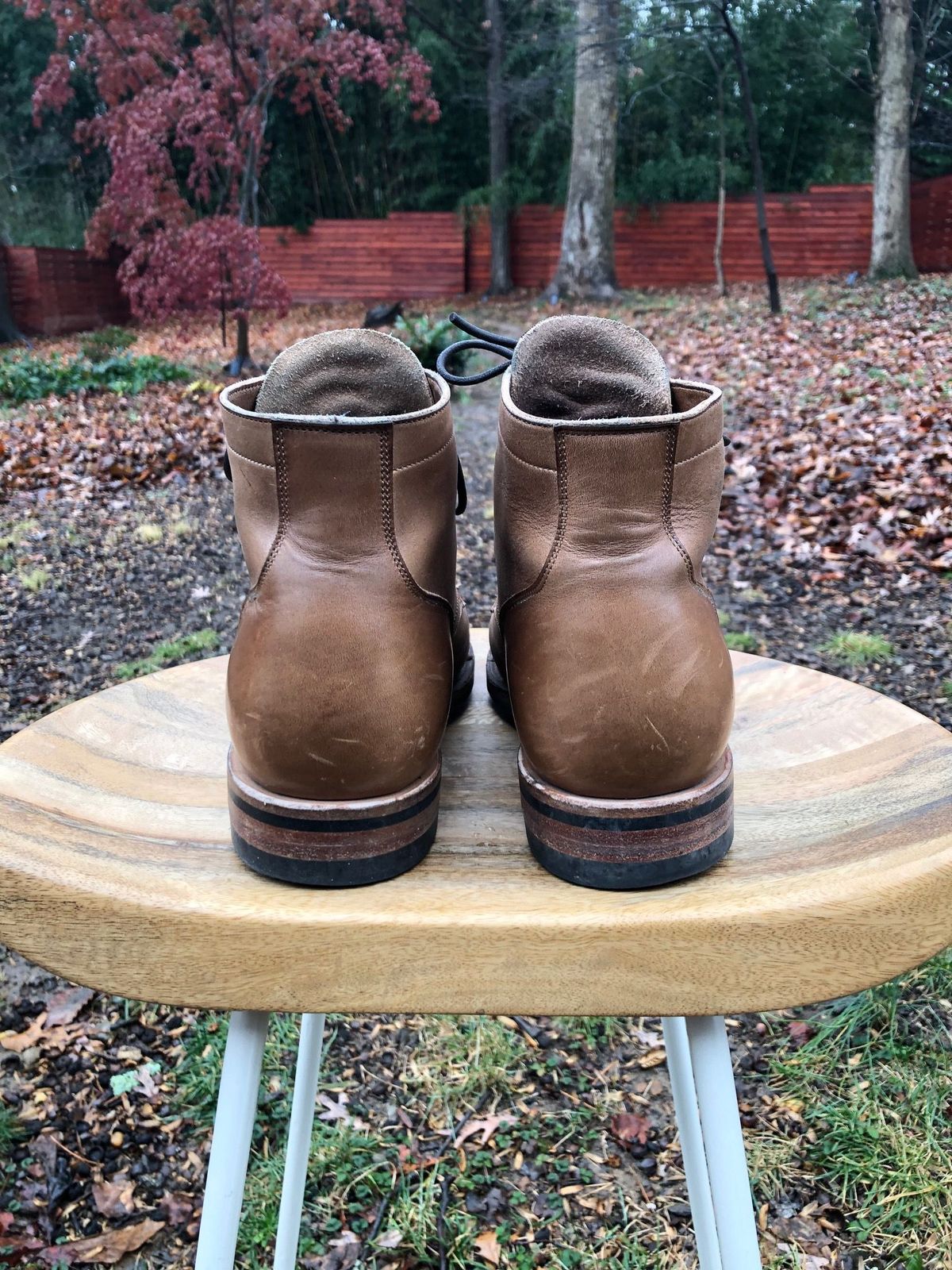 Photo by patinathunderdome on January 1, 2022 of the Viberg Service Boot in Horween Natural Chromexcel.