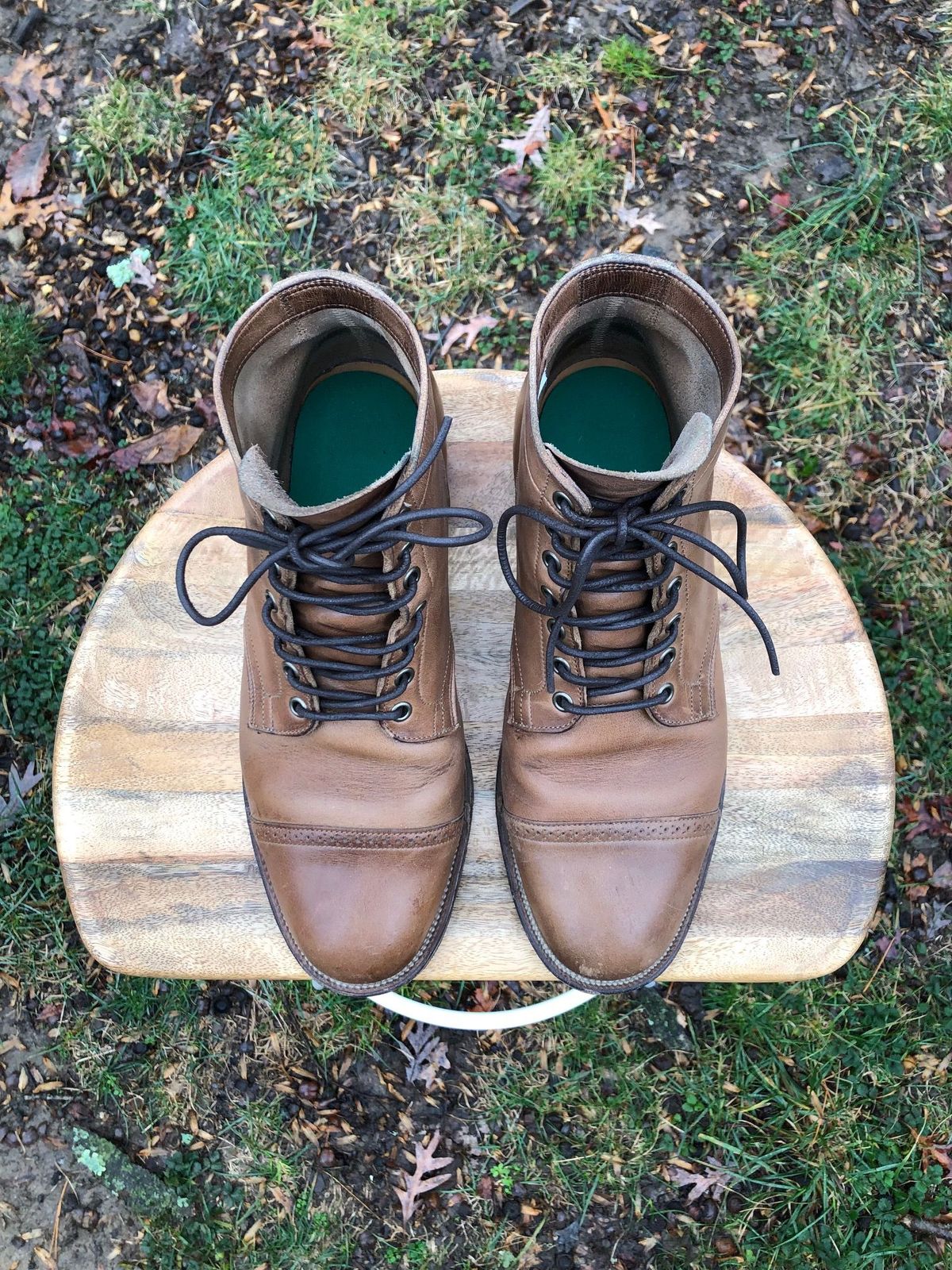Photo by patinathunderdome on January 1, 2022 of the Viberg Service Boot in Horween Natural Chromexcel.
