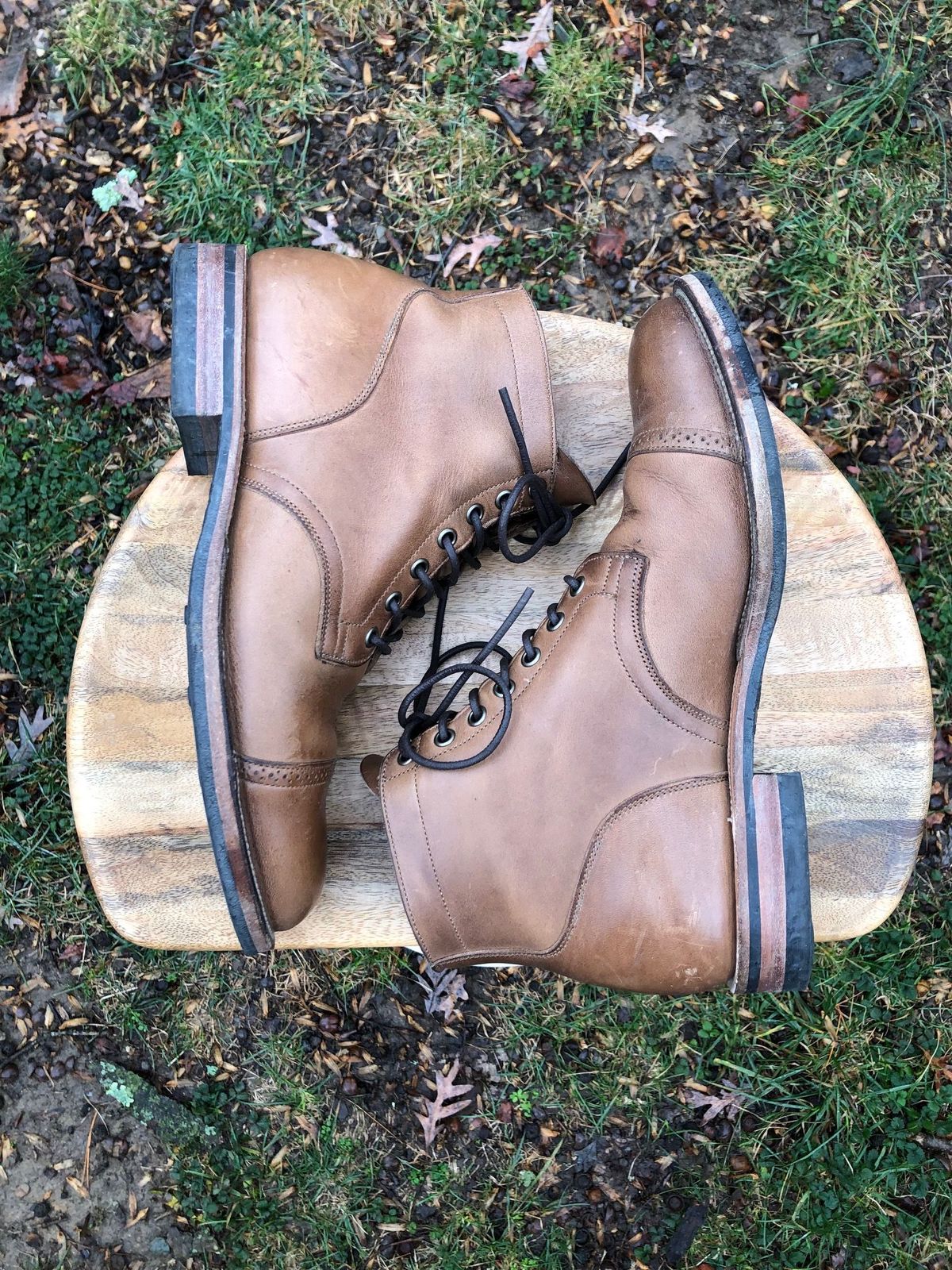 Photo by patinathunderdome on January 1, 2022 of the Viberg Service Boot in Horween Natural Chromexcel.