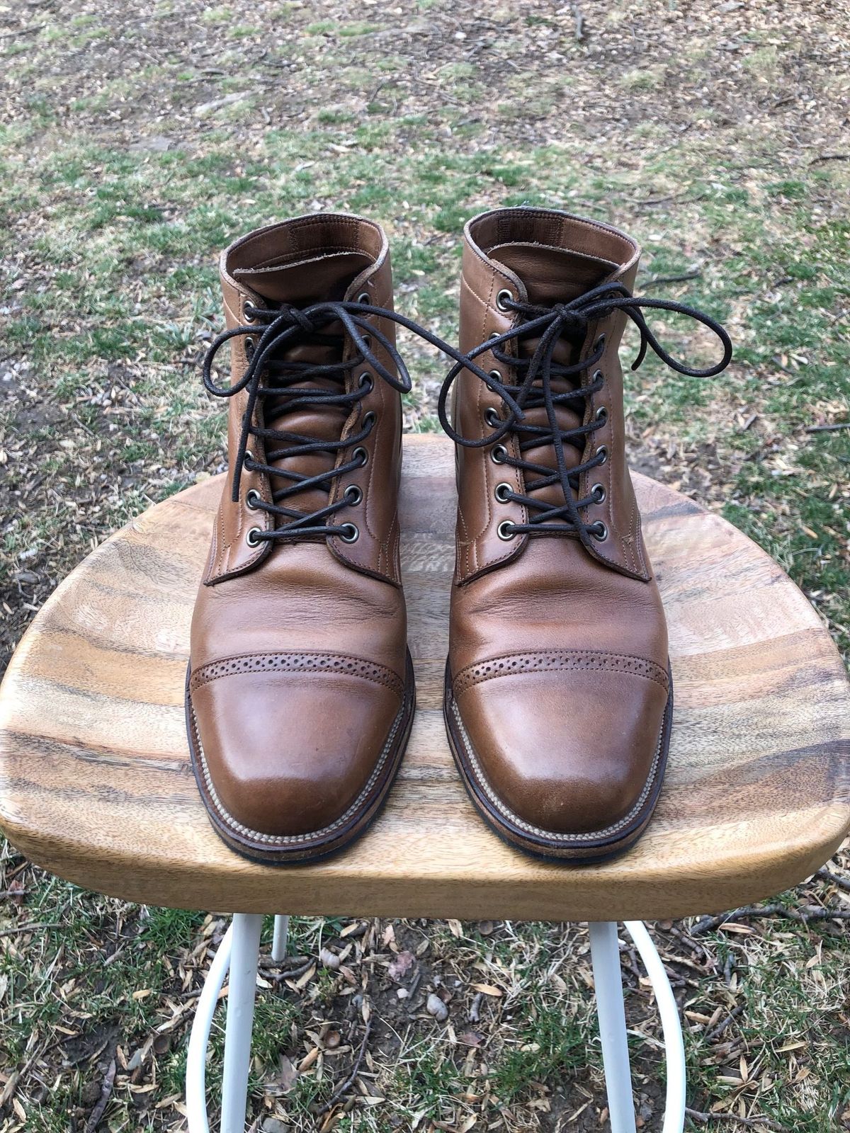 Photo by patinathunderdome on March 1, 2022 of the Viberg Service Boot in Horween Natural Chromexcel.