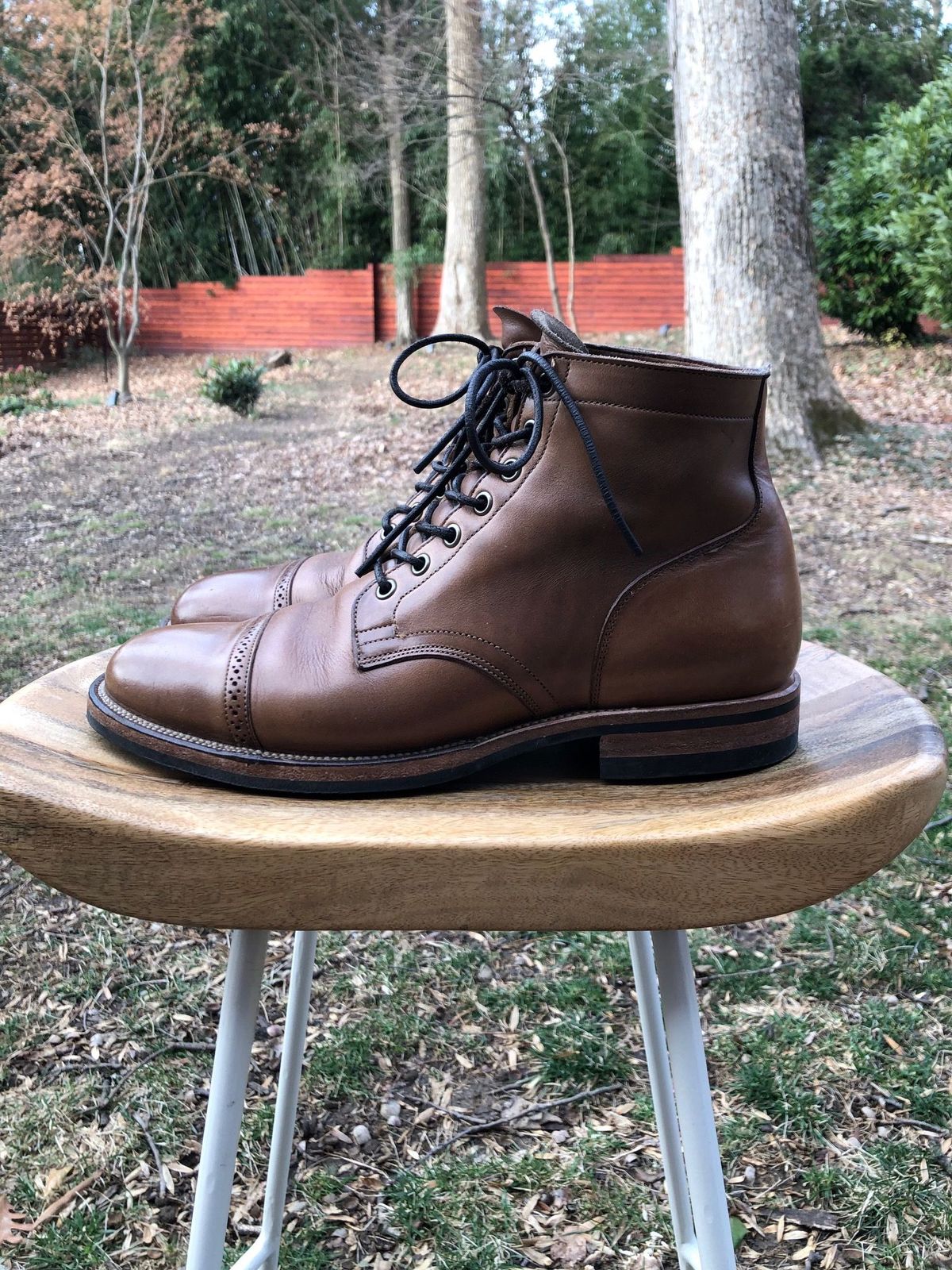 Photo by patinathunderdome on March 1, 2022 of the Viberg Service Boot in Horween Natural Chromexcel.