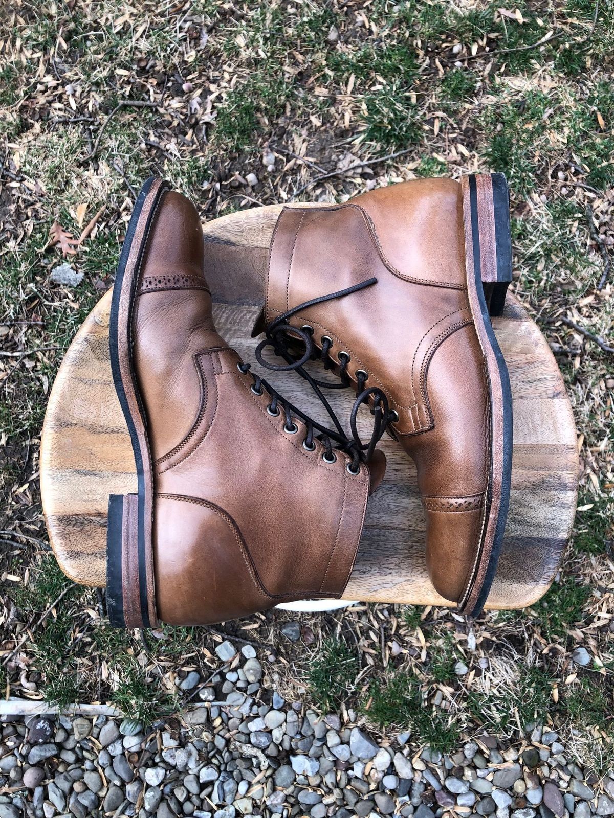 Photo by patinathunderdome on March 1, 2022 of the Viberg Service Boot in Horween Natural Chromexcel.