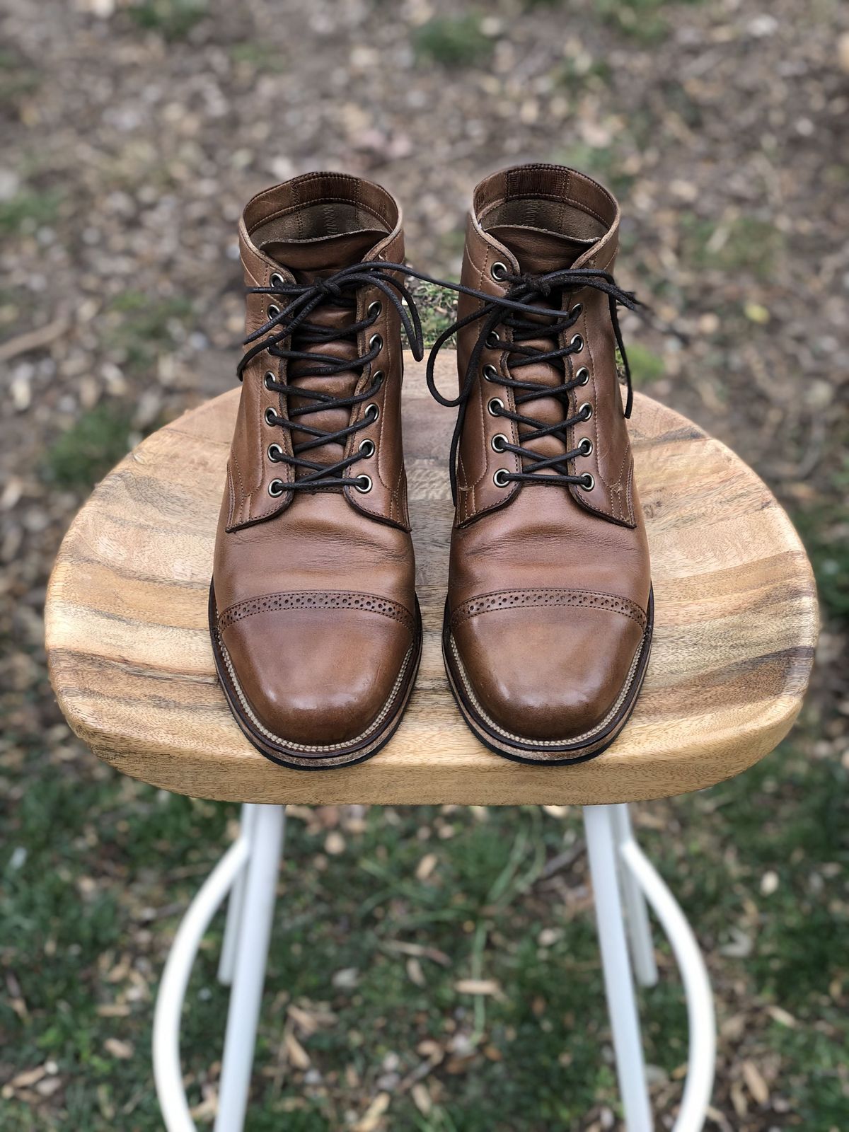 Photo by patinathunderdome on April 1, 2022 of the Viberg Service Boot in Horween Natural Chromexcel.