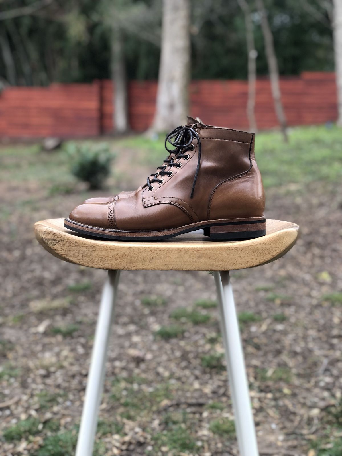 Photo by patinathunderdome on April 1, 2022 of the Viberg Service Boot in Horween Natural Chromexcel.