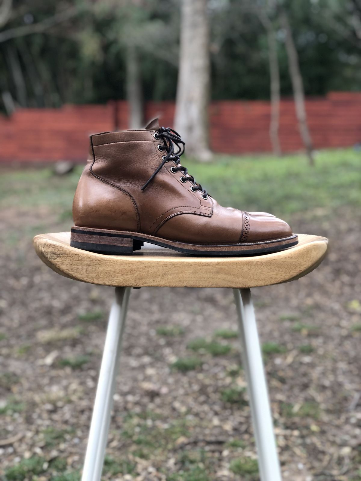 Photo by patinathunderdome on April 1, 2022 of the Viberg Service Boot in Horween Natural Chromexcel.