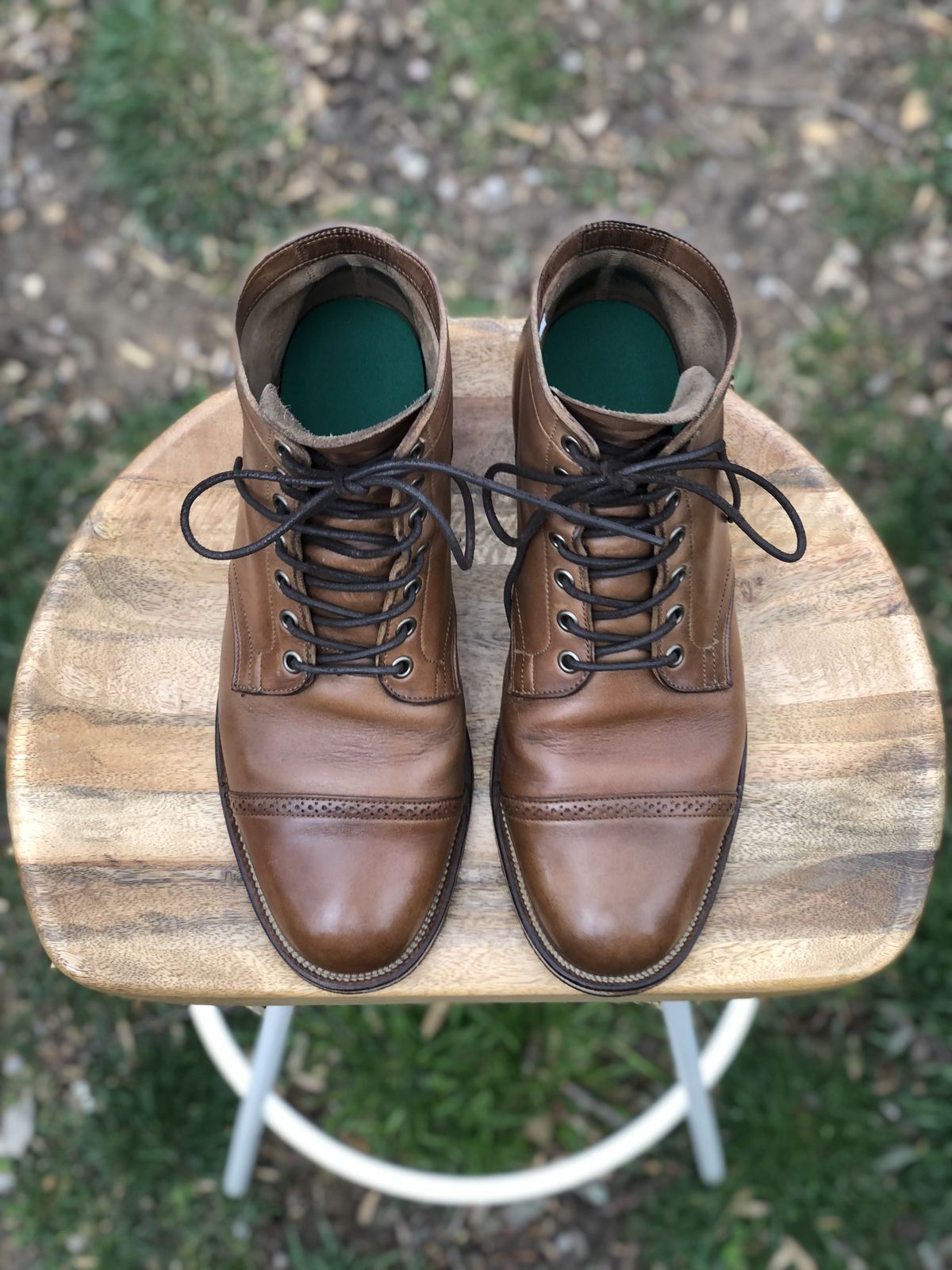 Photo by patinathunderdome on April 1, 2022 of the Viberg Service Boot in Horween Natural Chromexcel.