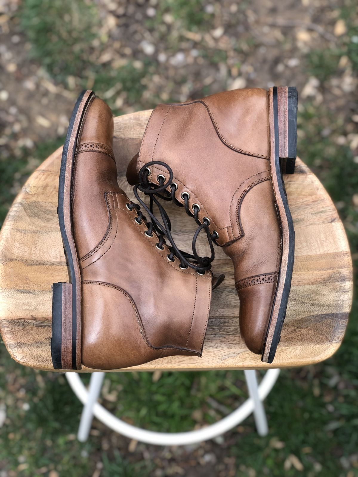 Photo by patinathunderdome on April 1, 2022 of the Viberg Service Boot in Horween Natural Chromexcel.