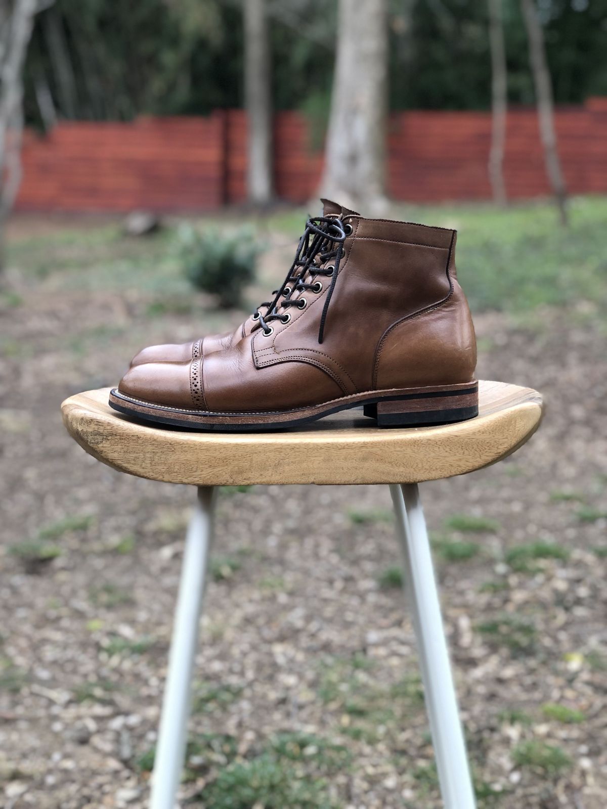 Photo by patinathunderdome on May 1, 2022 of the Viberg Service Boot in Horween Natural Chromexcel.