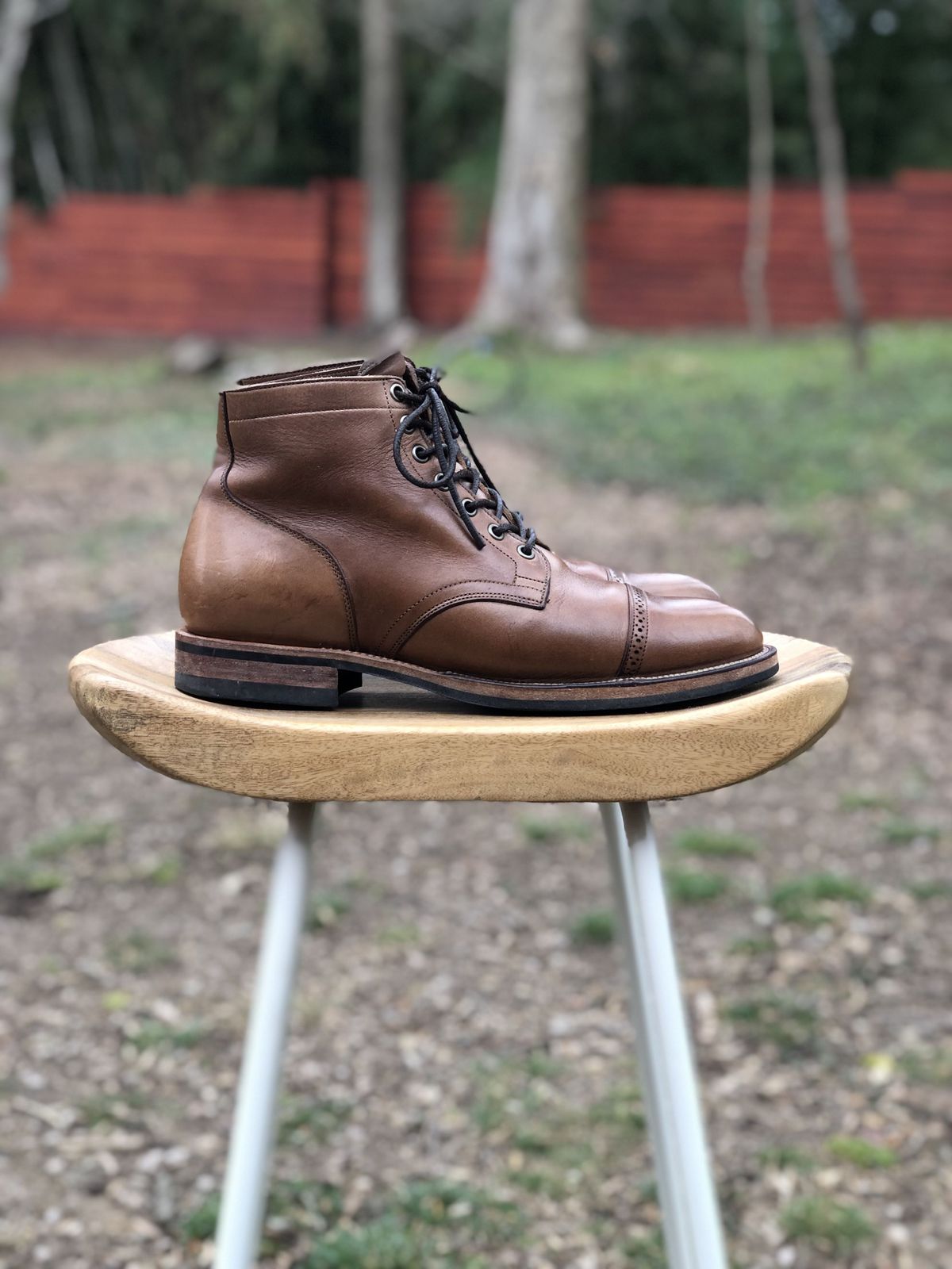 Photo by patinathunderdome on May 1, 2022 of the Viberg Service Boot in Horween Natural Chromexcel.