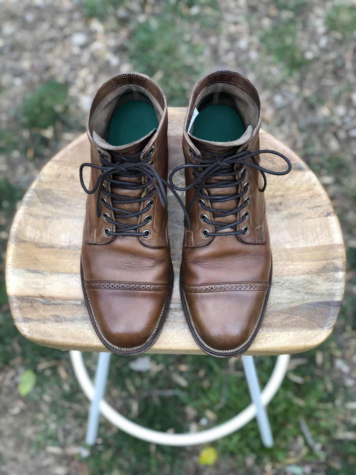 Photo by patinathunderdome on May 1, 2022 of the Viberg Service Boot in Horween Natural Chromexcel.