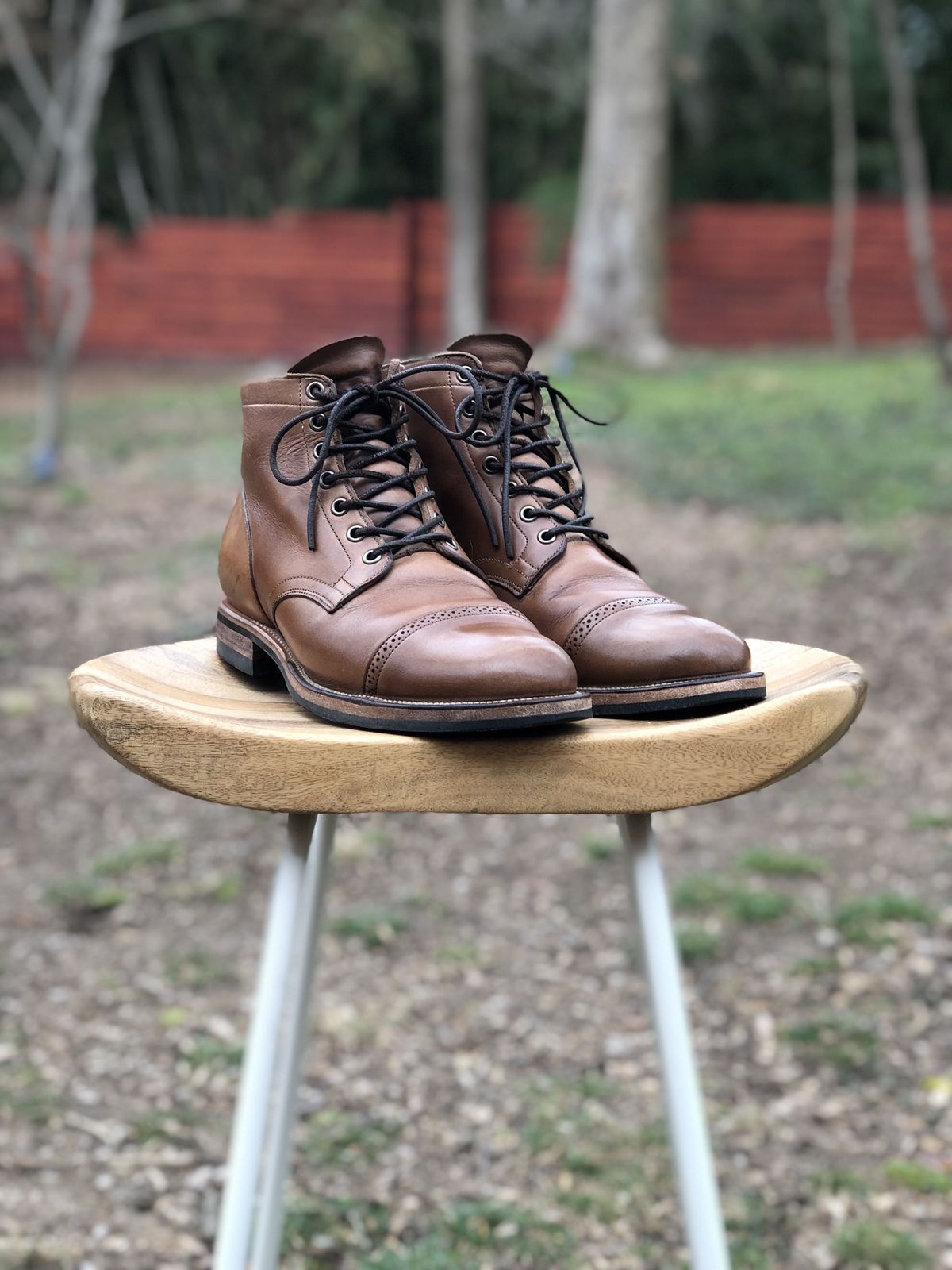 Photo by patinathunderdome on May 1, 2022 of the Viberg Service Boot in Horween Natural Chromexcel.