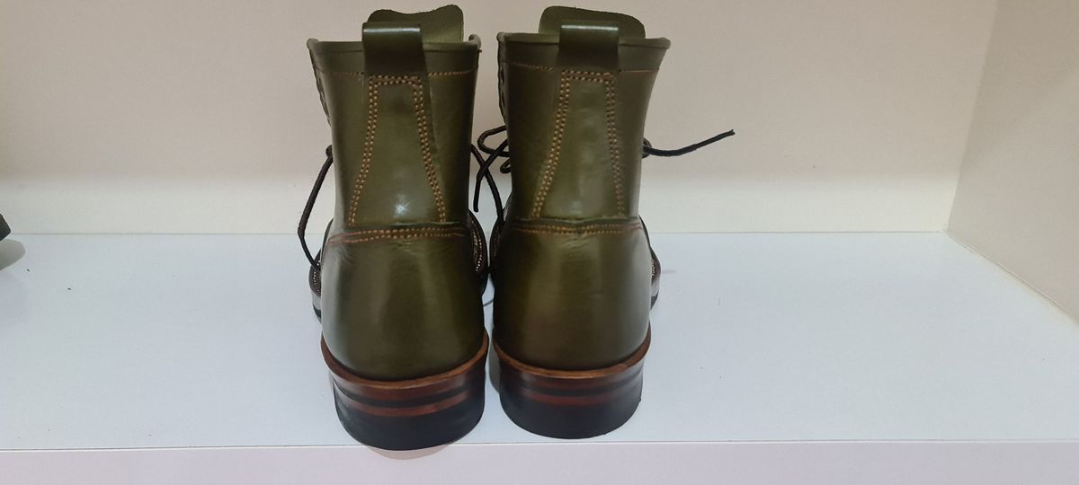 Photo by patinathunderdome on October 13, 2021 of the Willie's Handmade Boots Boot #2 in Badalassi Carlo Oliva Minerva.