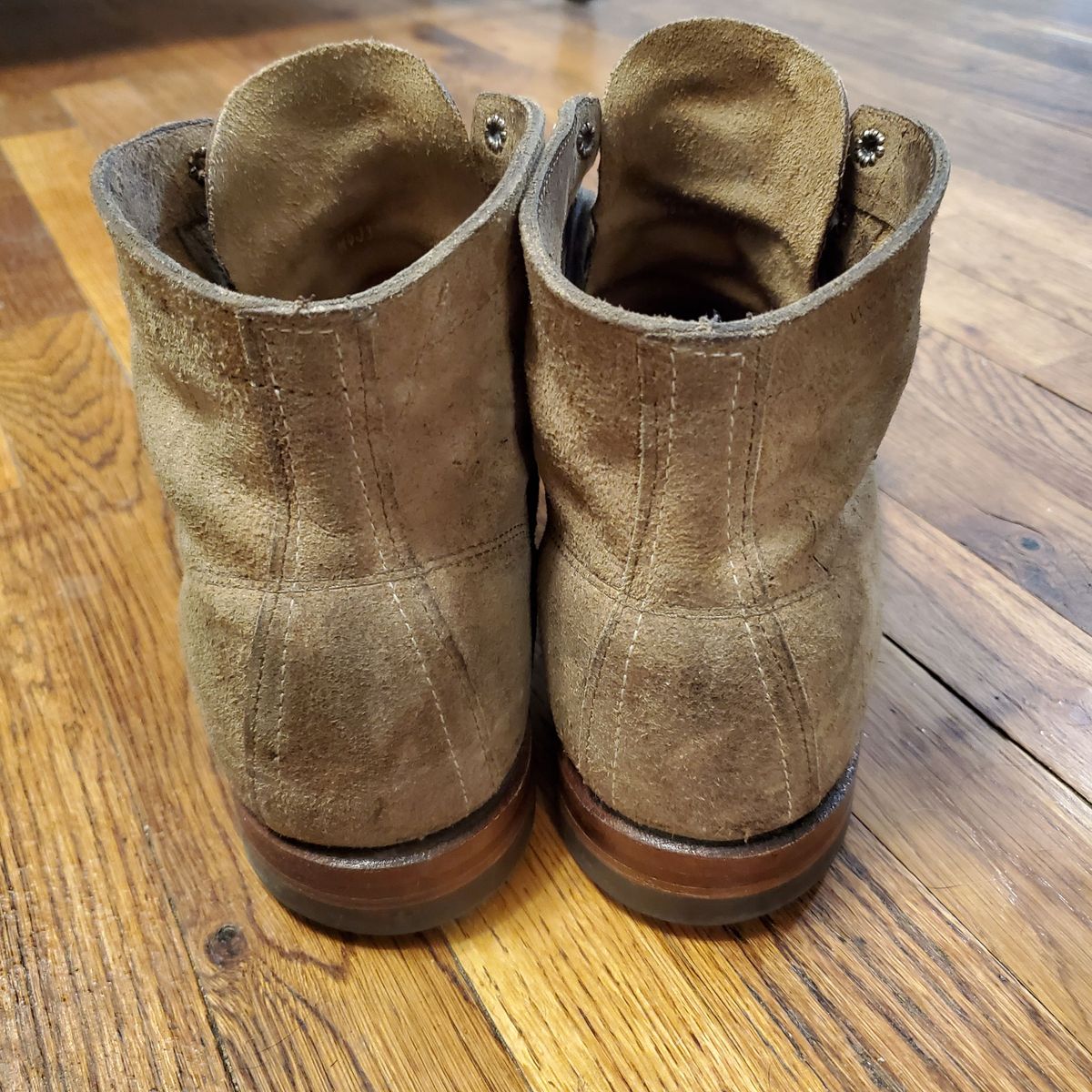 Photo by patinathunderdome on November 6, 2021 of the Wolverine 1000 Mile Plain-Toe Boot in C.F. Stead Teak Waxy Mohawk.