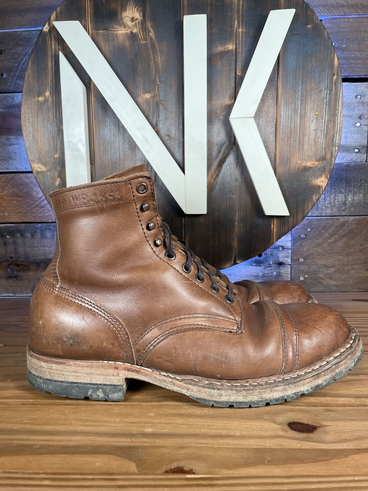 Photo by patinathunderdome on April 5, 2022 of the White's MP-Sherman Toe Cap in Horween Natural Chromexcel.