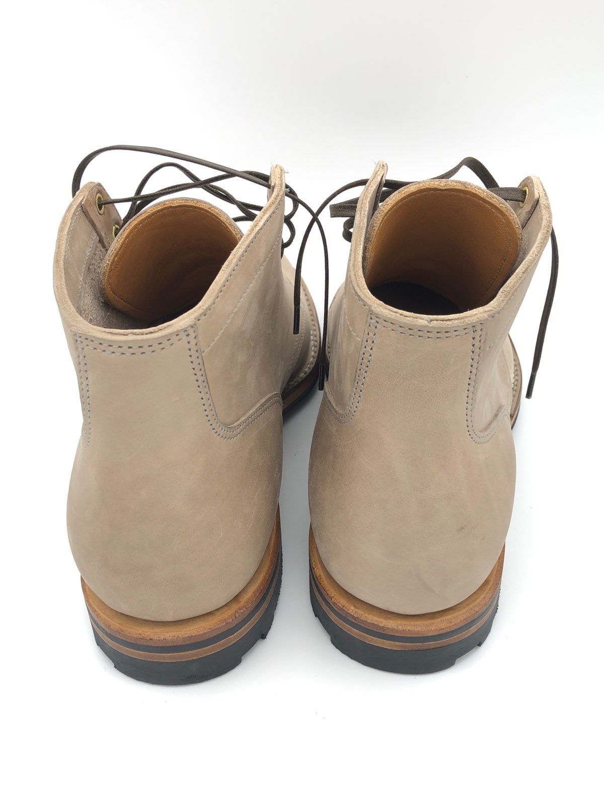 Photo by patinathunderdome on September 30, 2021 of the Viberg Service Boot in Maryam Light Grey Horsebutt.