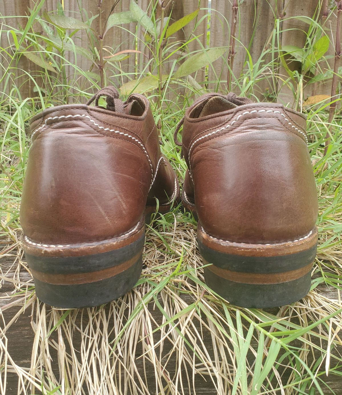 Photo by patinathunderdome on December 5, 2021 of the The Flat Head Oxford Shoe in Brown Teacore Horsebutt.