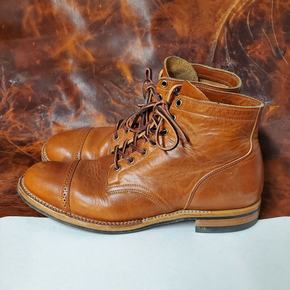 Photo by patinathunderdome on November 3, 2021 of the Viberg Service Boot in Horween Natural Dublin.