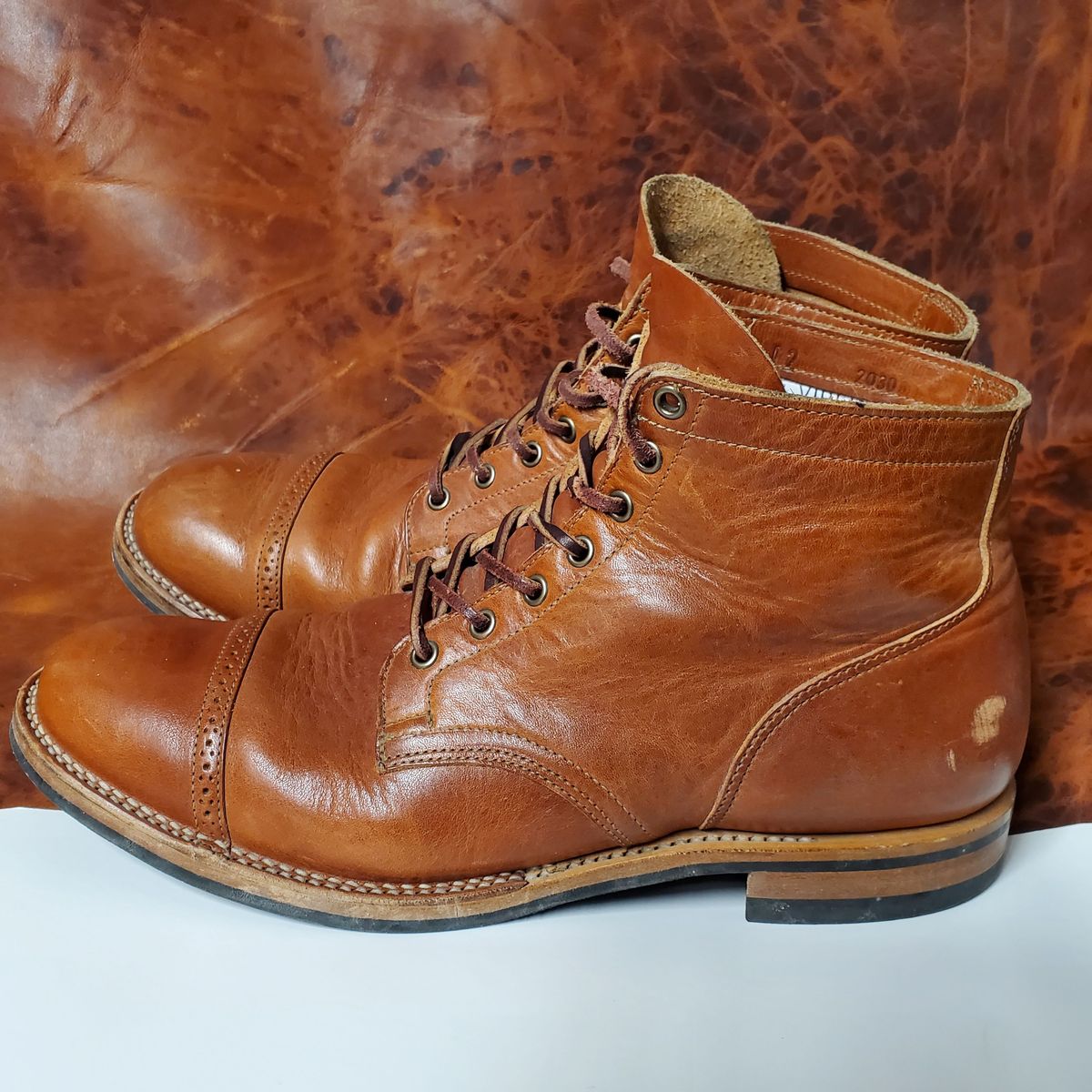 Photo by patinathunderdome on December 5, 2021 of the Viberg Service Boot in Horween Natural Dublin.