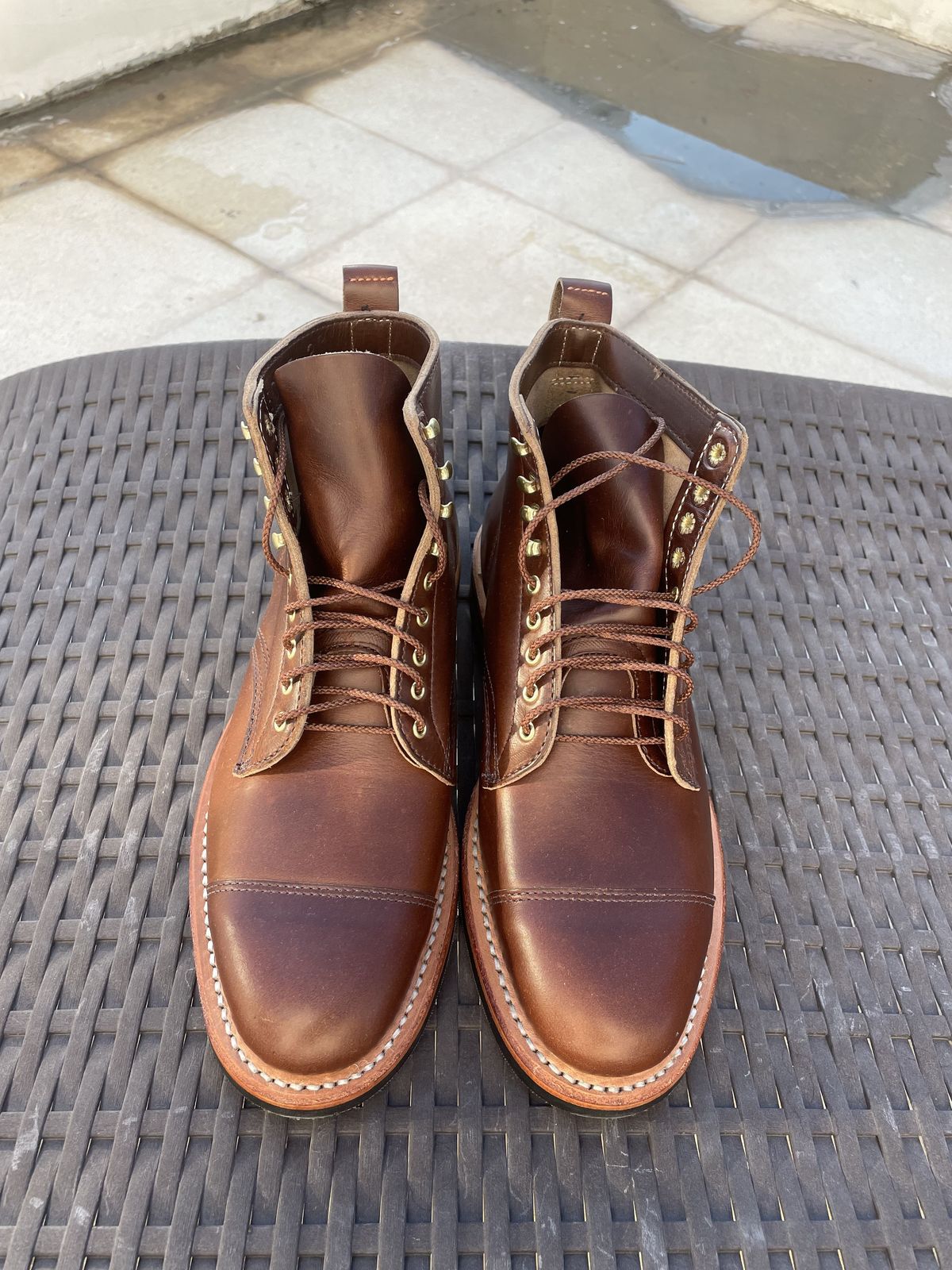 Photo by patinathunderdome on October 3, 2021 of the White's Khonsu Boot in Horween British Tan Chromexcel.