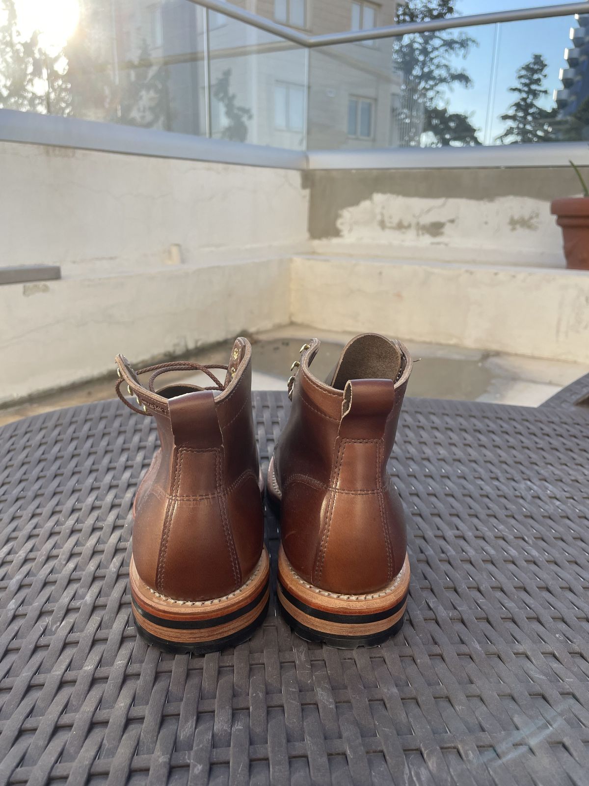 Photo by patinathunderdome on October 3, 2021 of the White's Khonsu Boot in Horween British Tan Chromexcel.