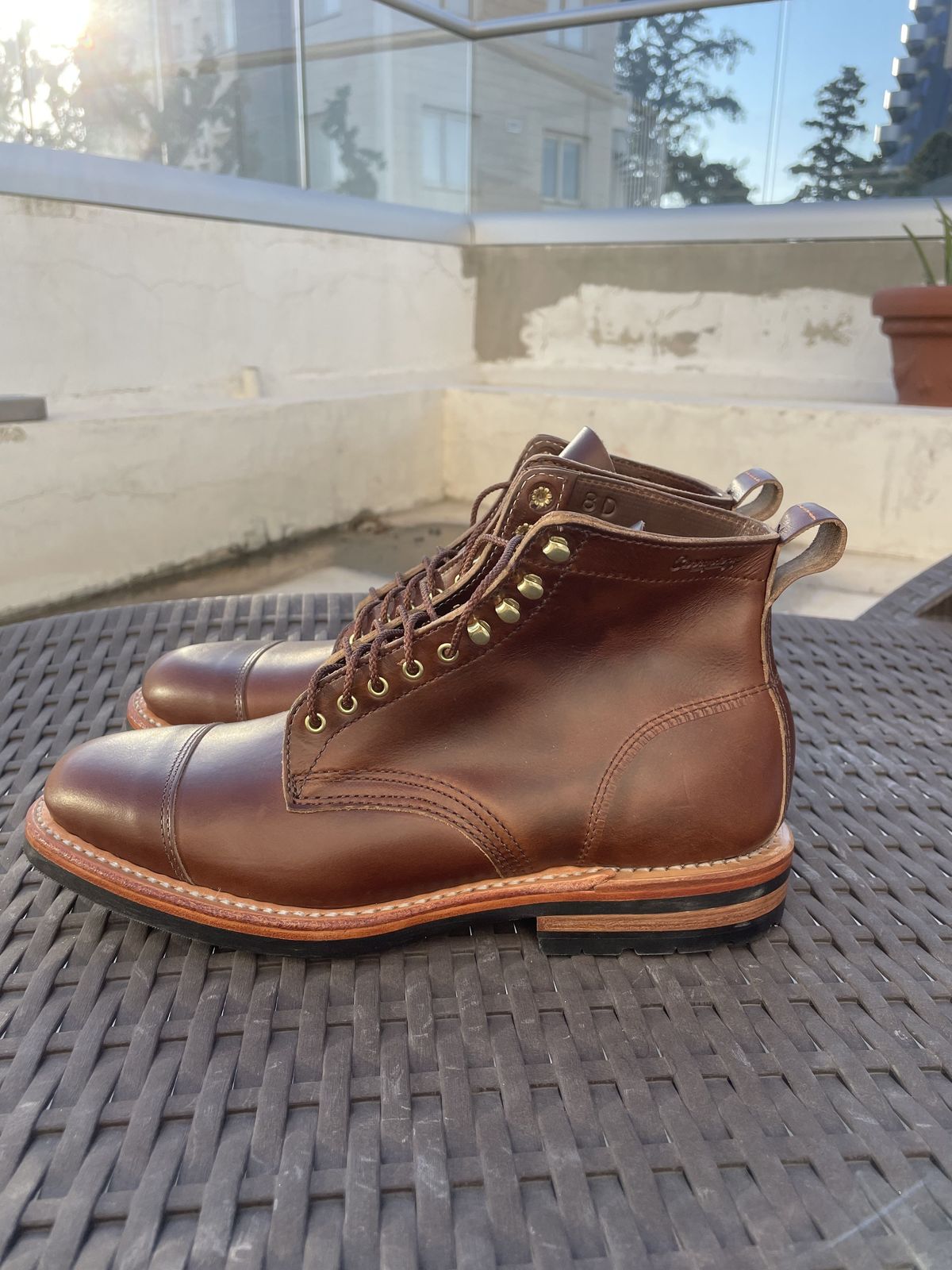 Photo by patinathunderdome on October 3, 2021 of the White's Khonsu Boot in Horween British Tan Chromexcel.
