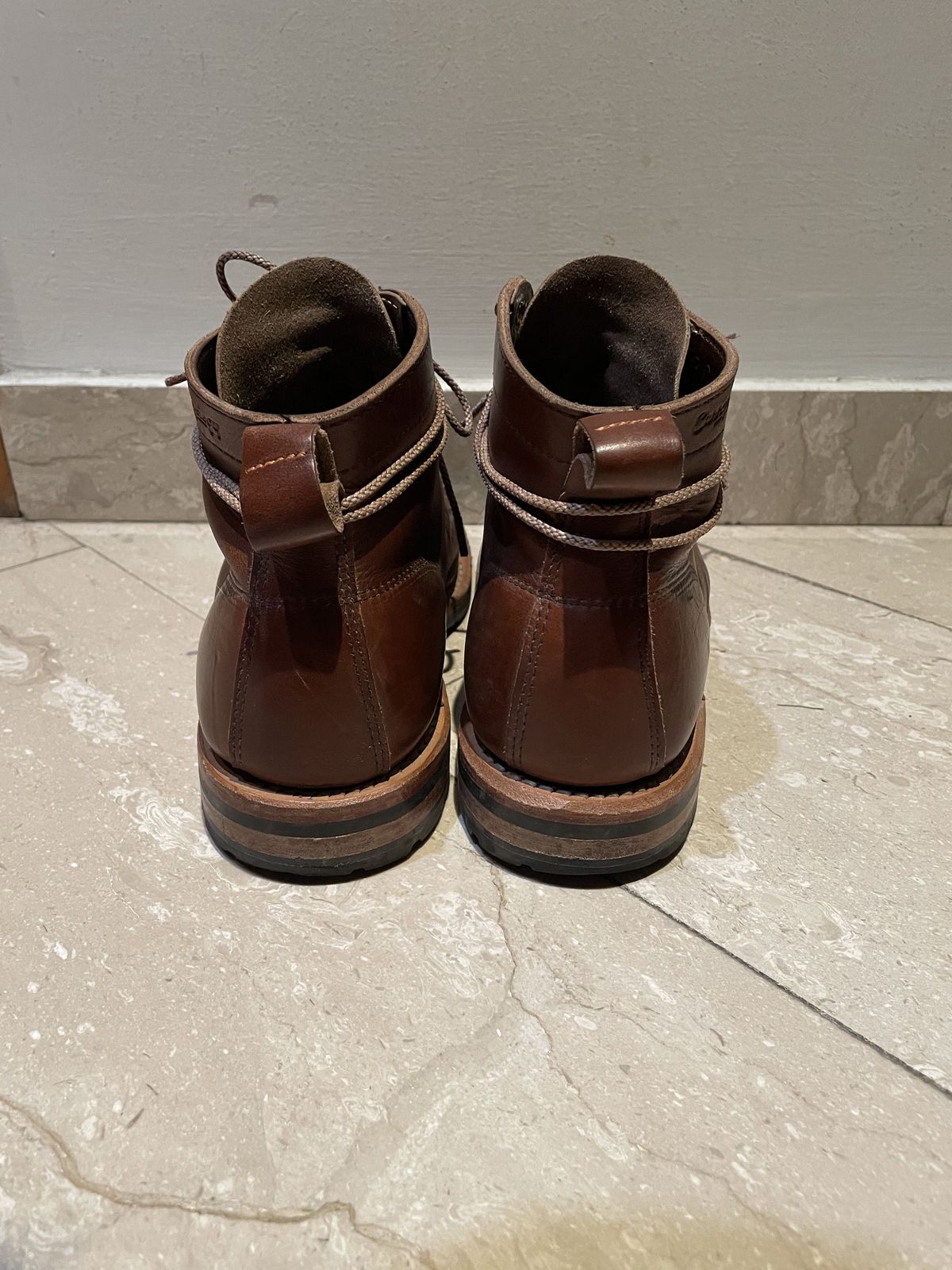 Photo by patinathunderdome on December 5, 2021 of the White's Khonsu Boot in Horween British Tan Chromexcel.
