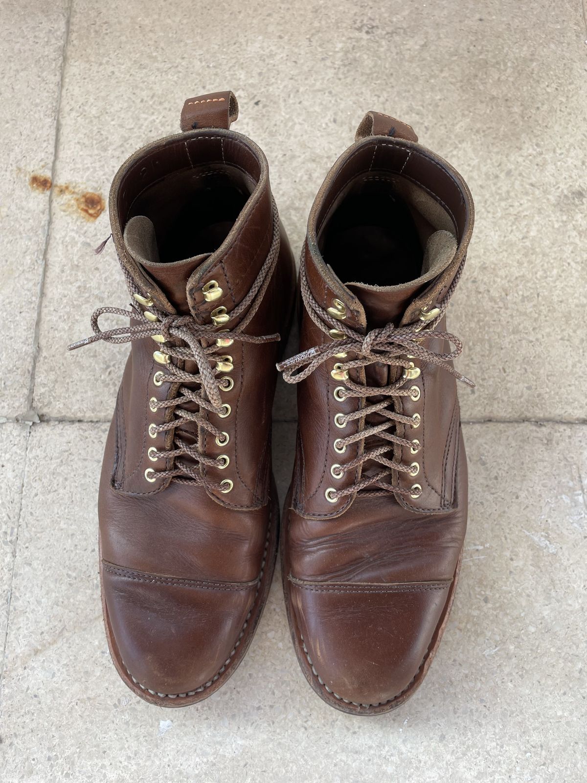 Photo by patinathunderdome on January 5, 2022 of the White's Khonsu Boot in Horween British Tan Chromexcel.