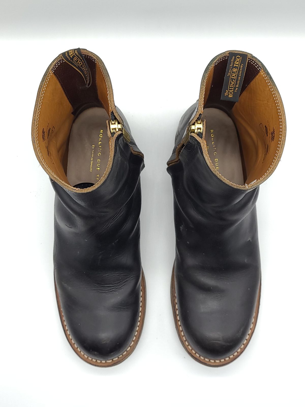 Photo by patinathunderdome on February 6, 2022 of the Rolling Dub Trio Casper Boot in Horween Black Chromexcel.