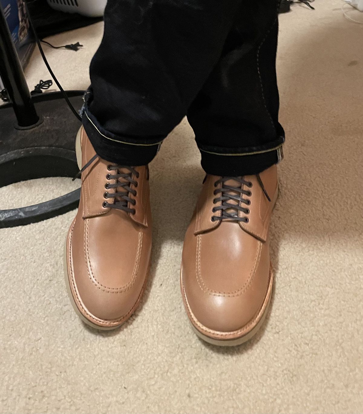 Photo by patinathunderdome on October 5, 2021 of the Alden Indy Boot in Horween Natural Chromexcel.