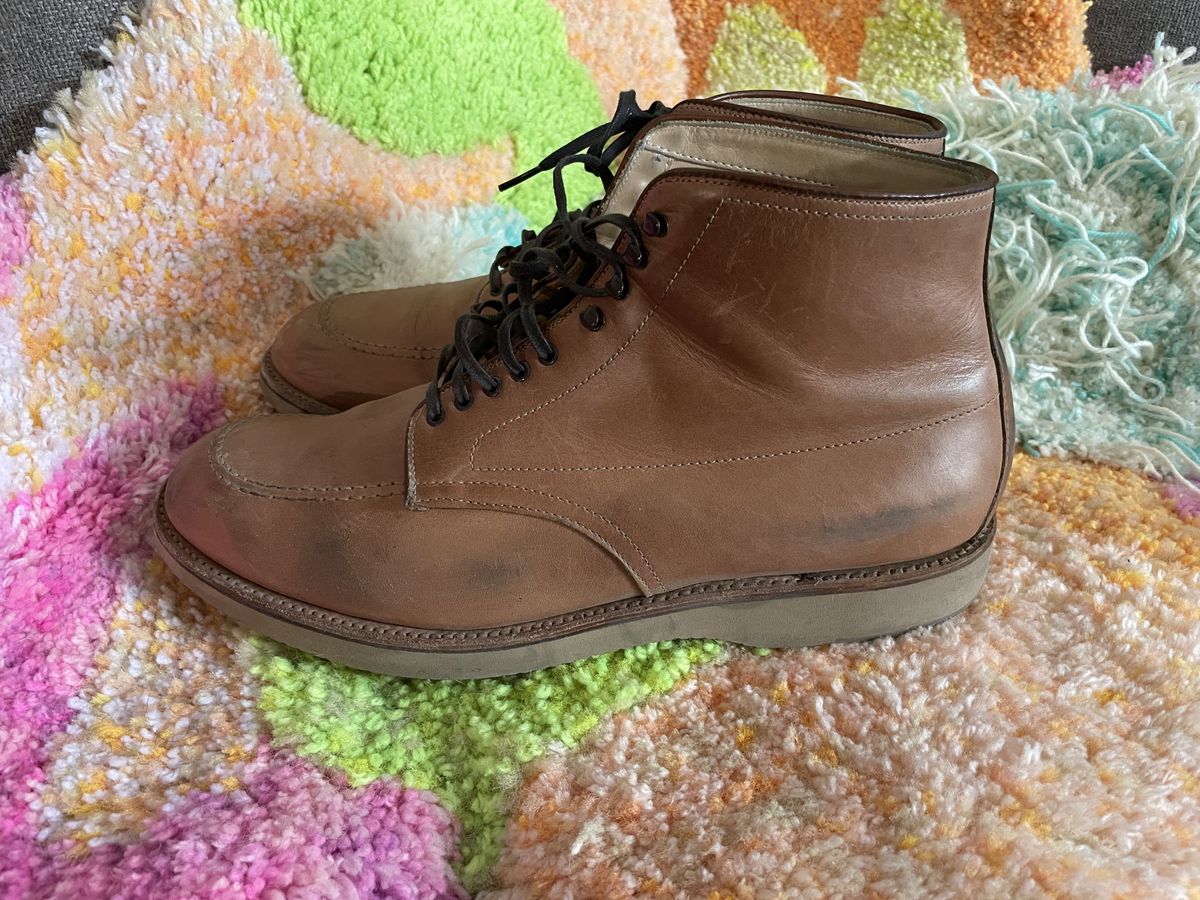 Photo by patinathunderdome on January 5, 2022 of the Alden Indy Boot in Horween Natural Chromexcel.