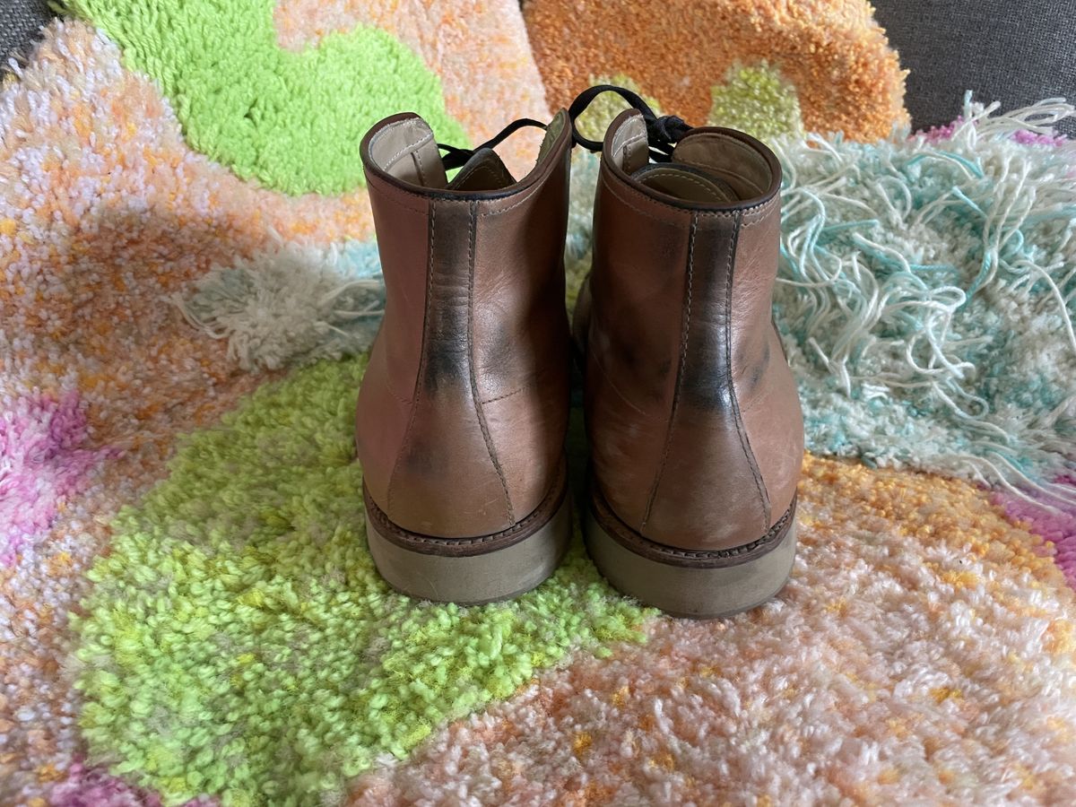 Photo by patinathunderdome on January 5, 2022 of the Alden Indy Boot in Horween Natural Chromexcel.