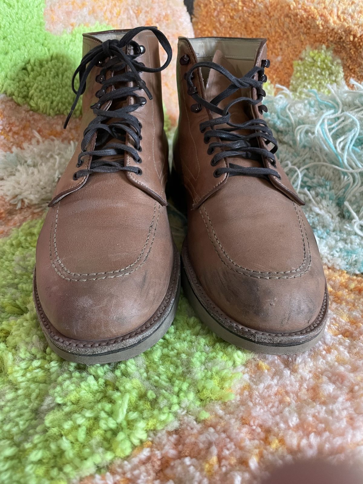 Photo by patinathunderdome on January 5, 2022 of the Alden Indy Boot in Horween Natural Chromexcel.