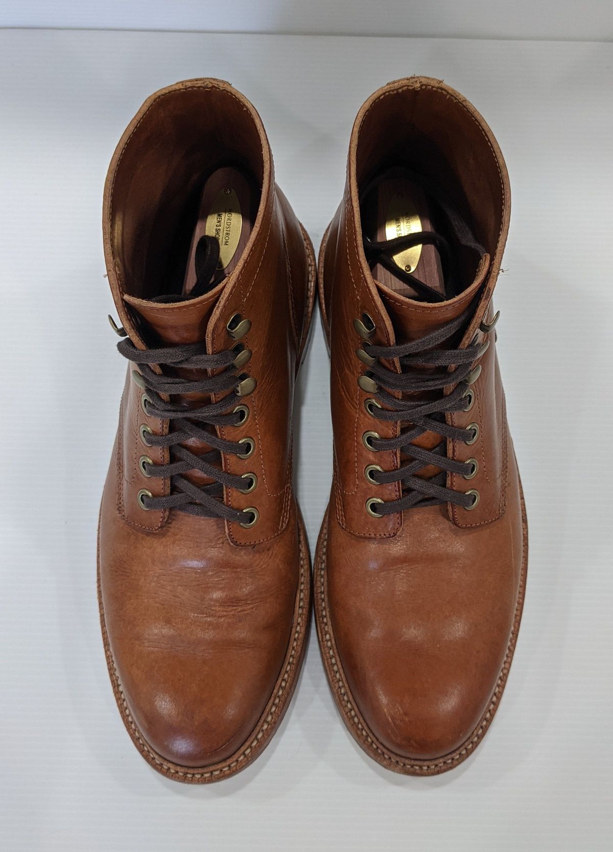 Photo by patinathunderdome on December 5, 2021 of the Grant Stone Diesel Boot in Badalassi Carlo Saddle Tan Minerva.