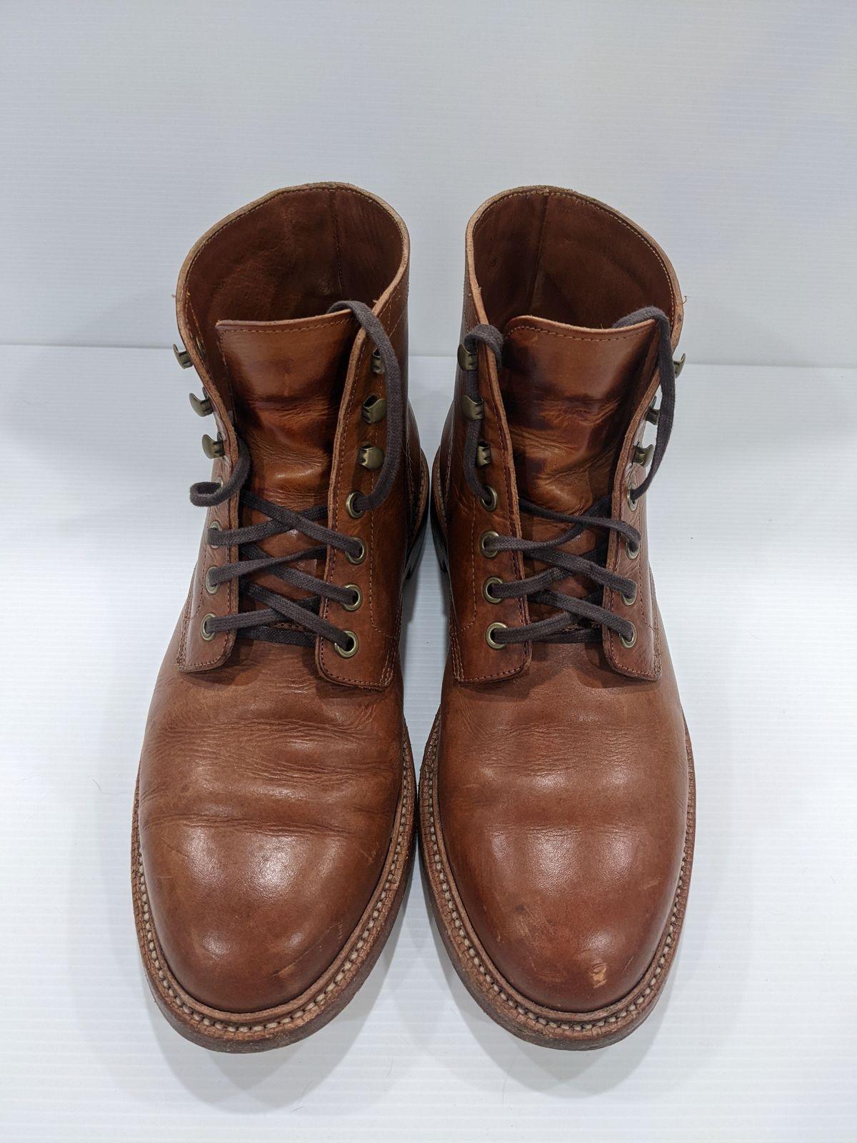 Photo by patinathunderdome on January 5, 2022 of the Grant Stone Diesel Boot in Badalassi Carlo Saddle Tan Minerva.