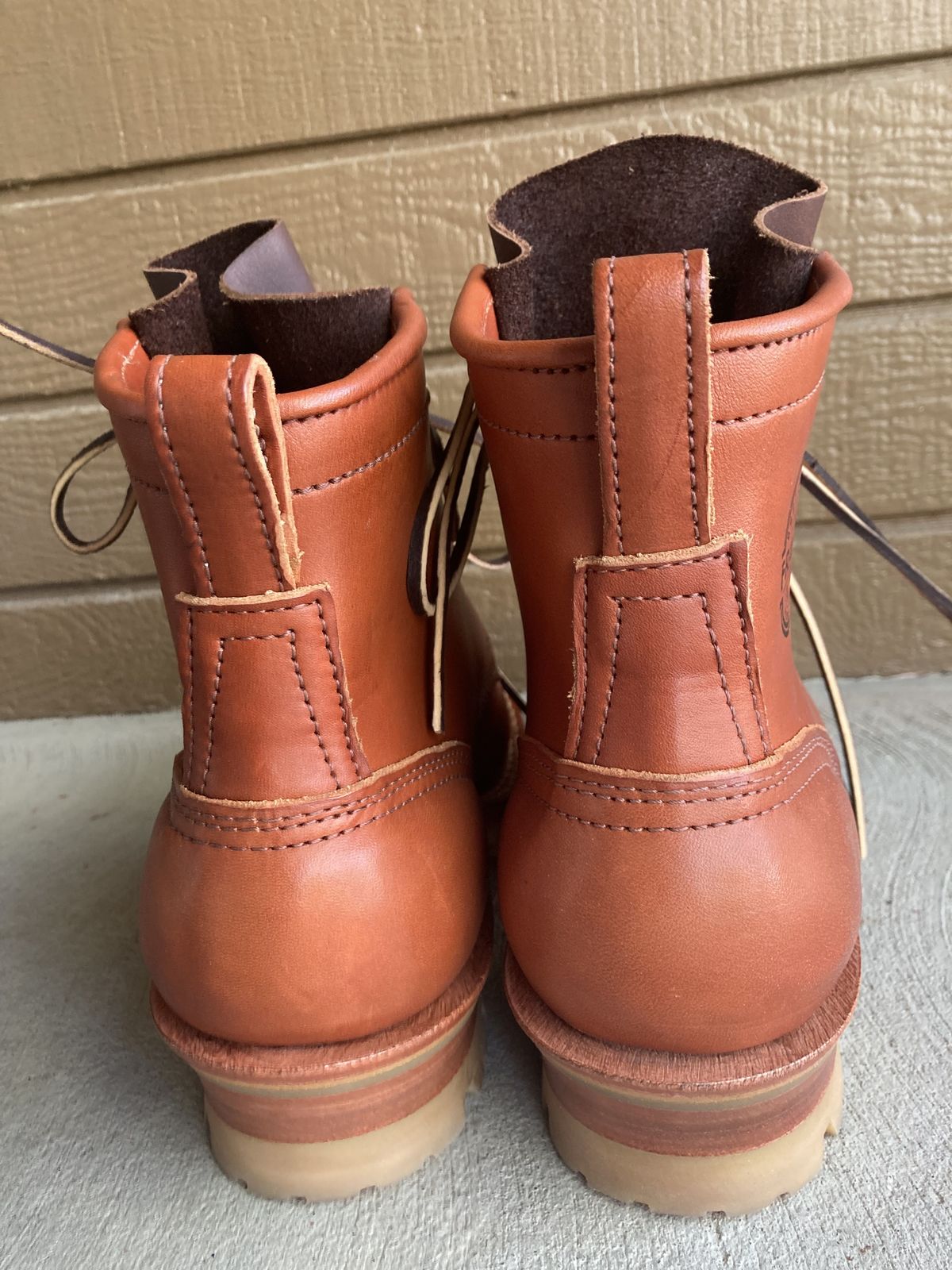 Photo by patinathunderdome on September 30, 2021 of the Frank's Boots Wilshire in Wickett & Craig Chestnut English Bridle.