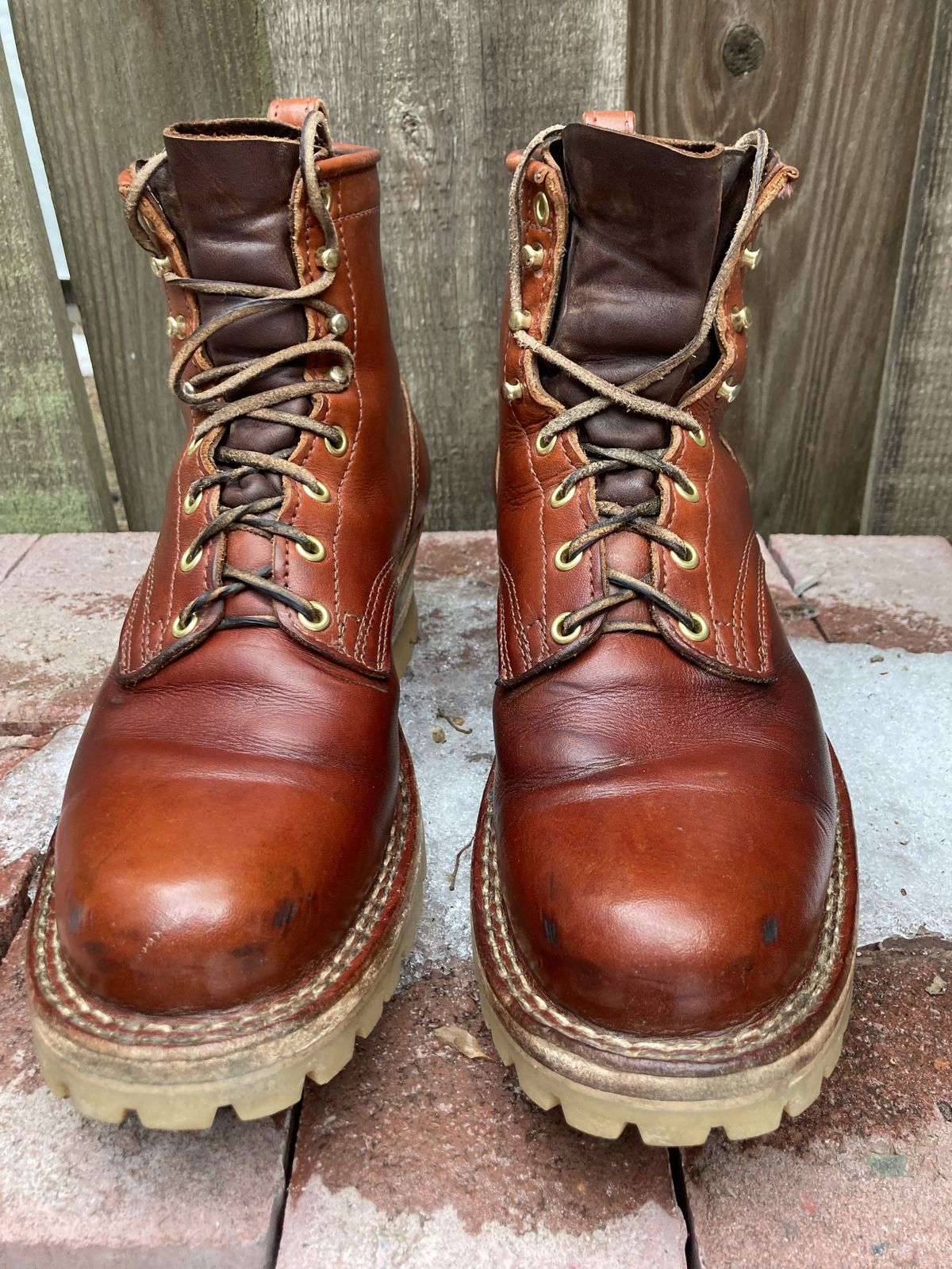 Photo by patinathunderdome on February 1, 2022 of the Frank's Boots Wilshire in Wickett & Craig Chestnut English Bridle.