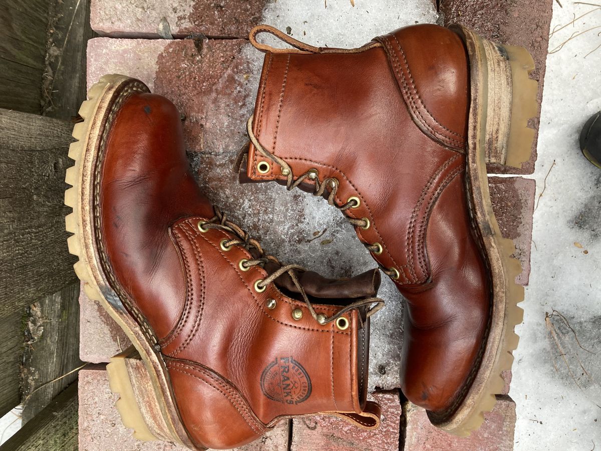 Photo by patinathunderdome on February 1, 2022 of the Frank's Boots Wilshire in Wickett & Craig Chestnut English Bridle.