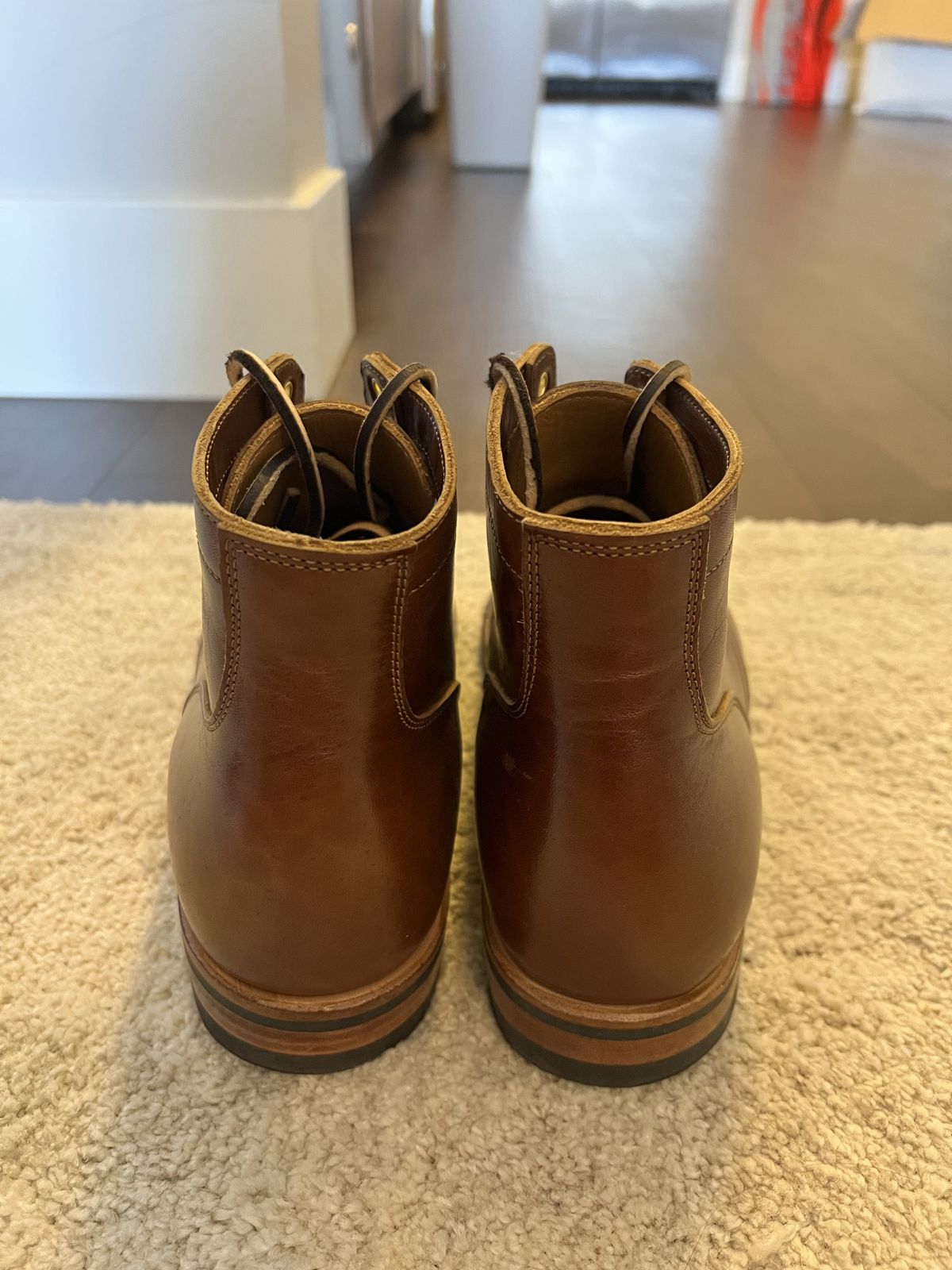 Photo by patinathunderdome on September 30, 2021 of the Viberg Service Boot in Shinki Brown Oiled Horsebutt.