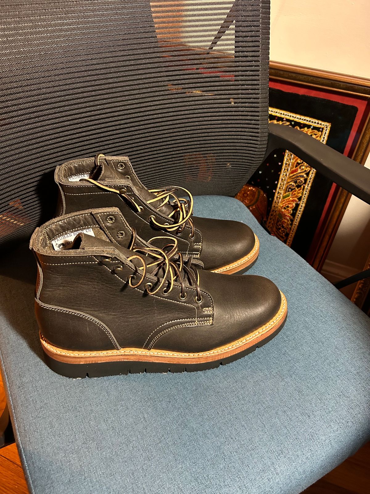 Photo by patinathunderdome on October 1, 2023 of the Truman Service Boot in Seidel Charcoal Grizzly.