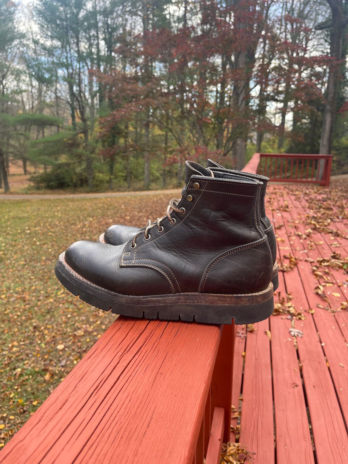 Photo by patinathunderdome on November 1, 2023 of the Truman Service Boot in Seidel Charcoal Grizzly.