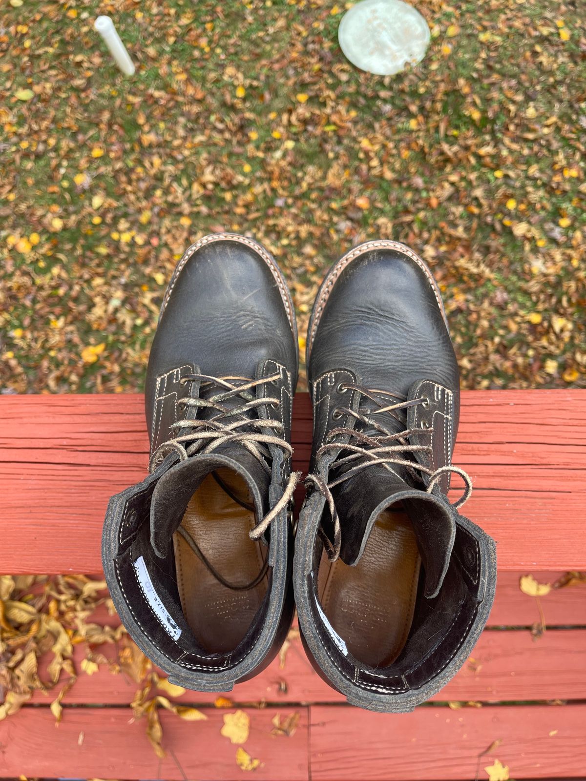 Photo by patinathunderdome on November 1, 2023 of the Truman Service Boot in Seidel Charcoal Grizzly.