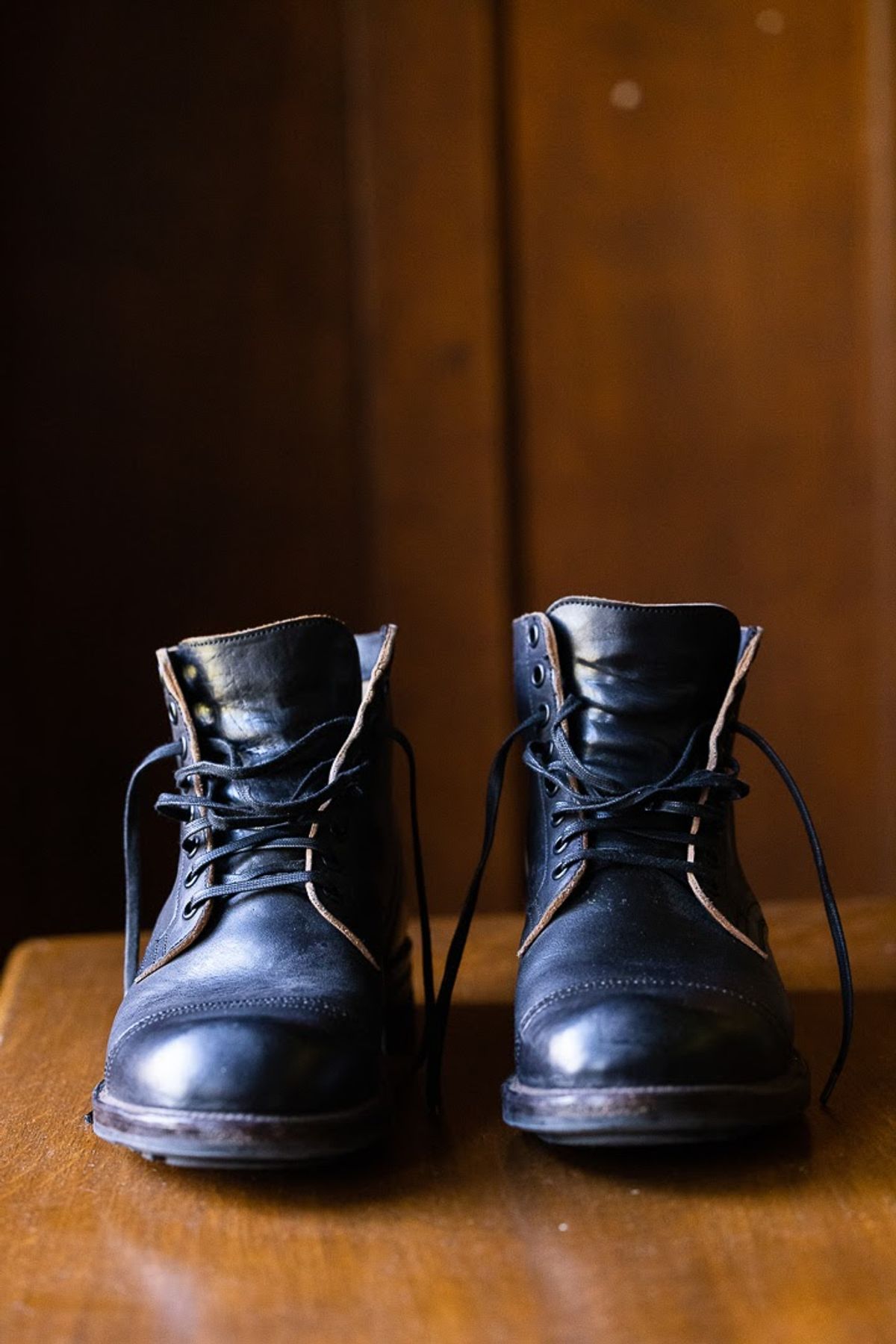 Photo by patinathunderdome on November 5, 2022 of the Viberg Service Boot in Maryam Black Horsebutt.