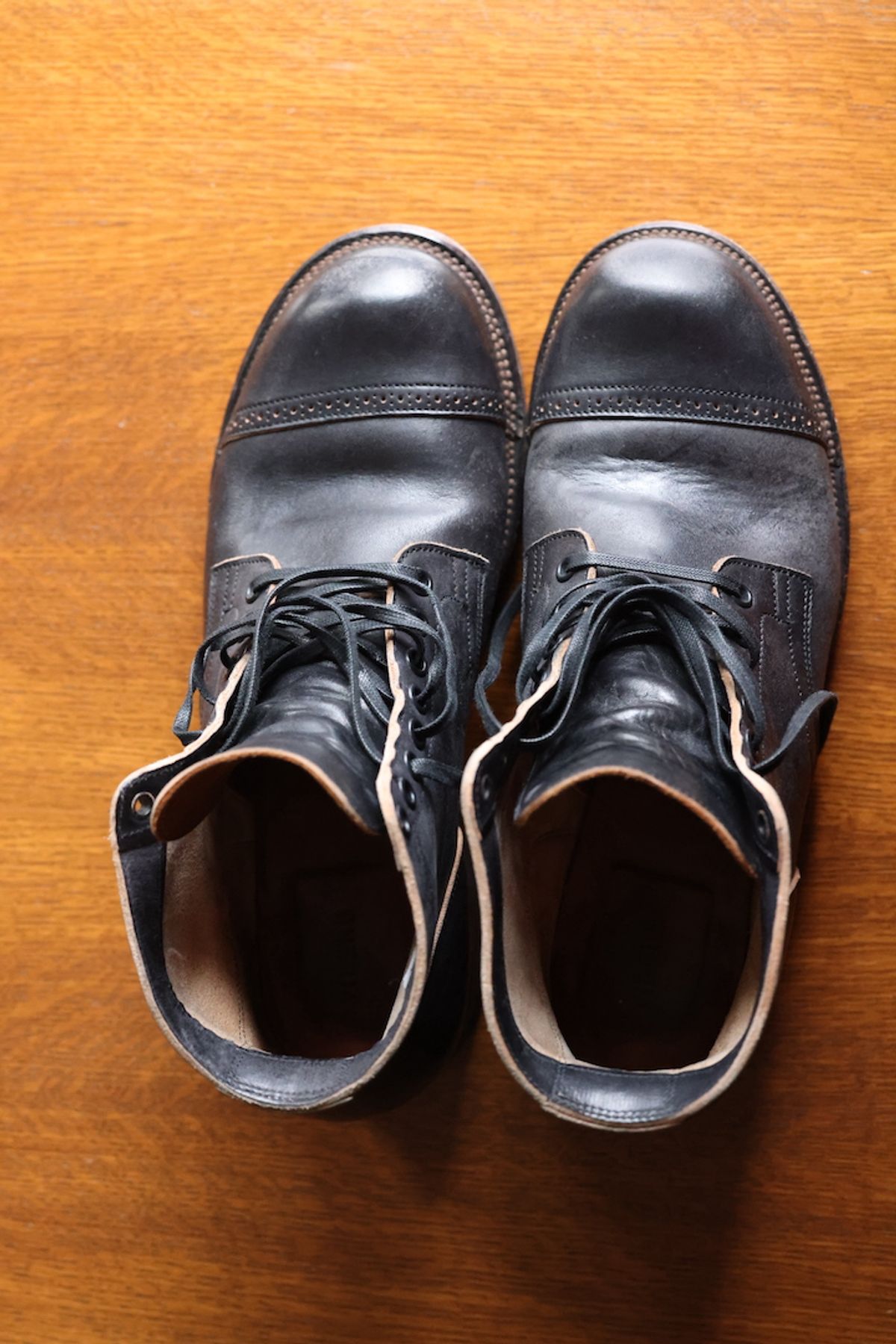 Photo by patinathunderdome on January 5, 2023 of the Viberg Service Boot in Maryam Black Horsebutt.