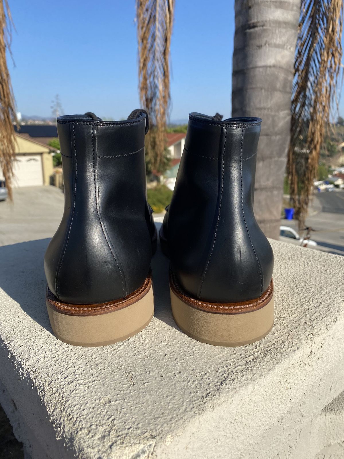 Photo by patinathunderdome on September 30, 2021 of the Alden Indy Boot in Horween Black Chromexcel.