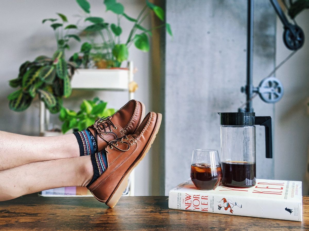 Photo by patinathunderdome on December 3, 2021 of the Rancourt & Co. Classic Ranger-Moc in Horween Natural Shell Cordovan.