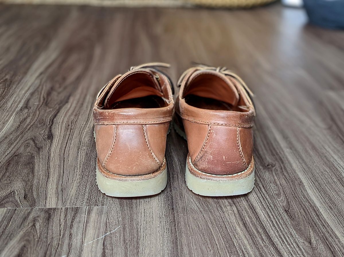 Photo by patinathunderdome on January 5, 2022 of the Rancourt & Co. Classic Ranger-Moc in Horween Natural Shell Cordovan.