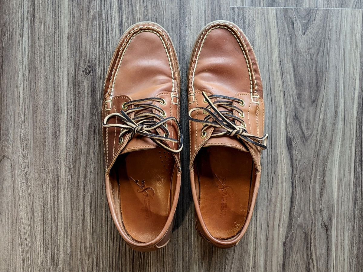 Photo by patinathunderdome on January 5, 2022 of the Rancourt & Co. Classic Ranger-Moc in Horween Natural Shell Cordovan.