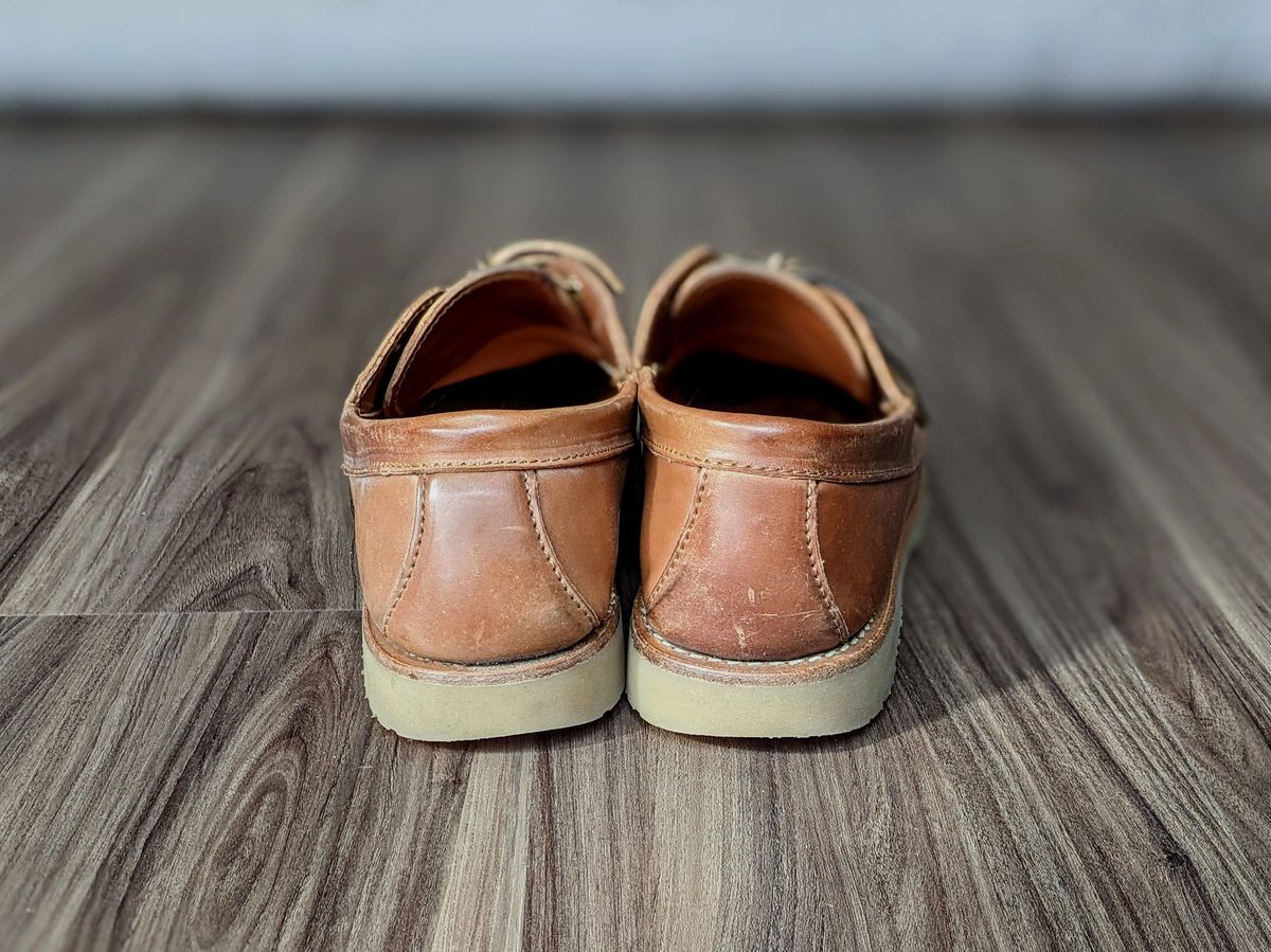 Photo by patinathunderdome on March 5, 2022 of the Rancourt & Co. Classic Ranger-Moc in Horween Natural Shell Cordovan.