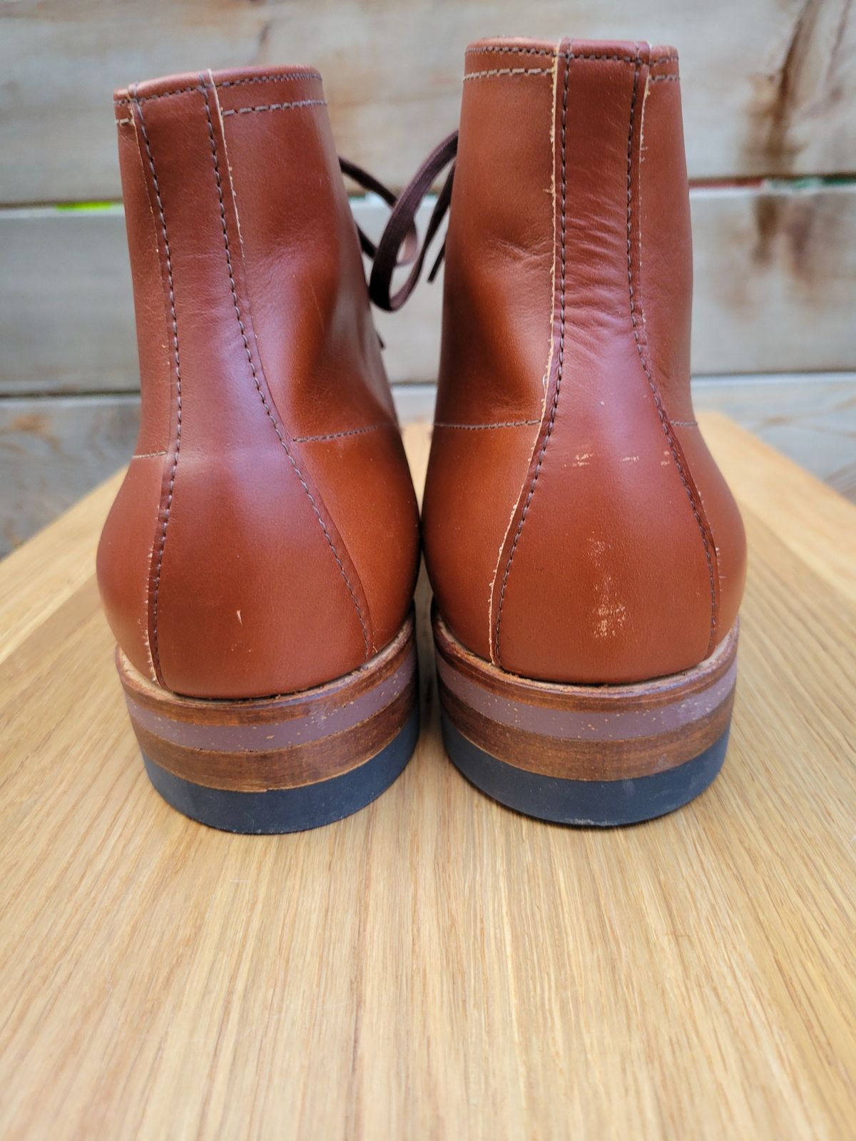 Photo by patinathunderdome on October 2, 2021 of the Alden Indy Boot in Horween Mahogany Legacy.